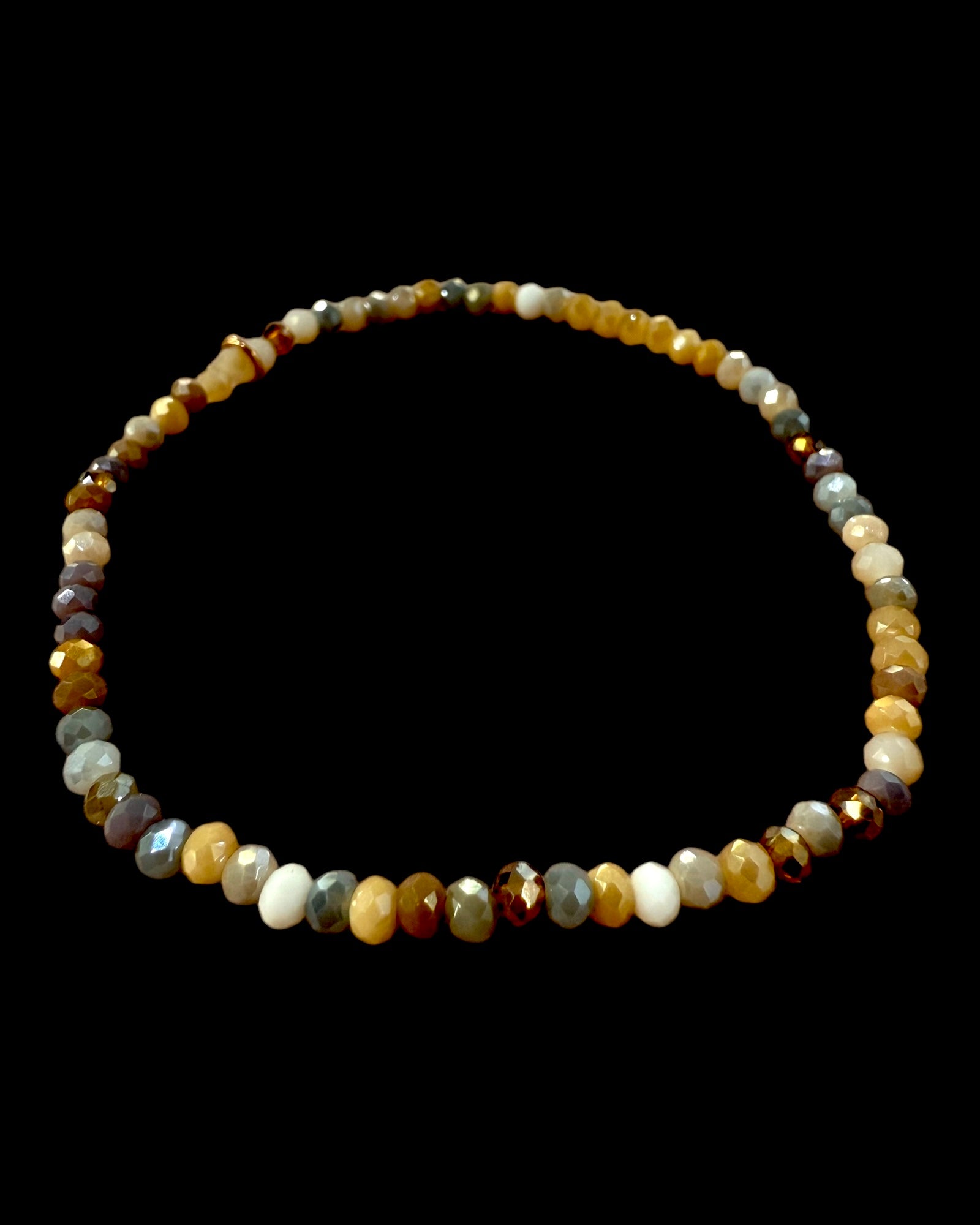 Pulseira Bege com Prata Rosa