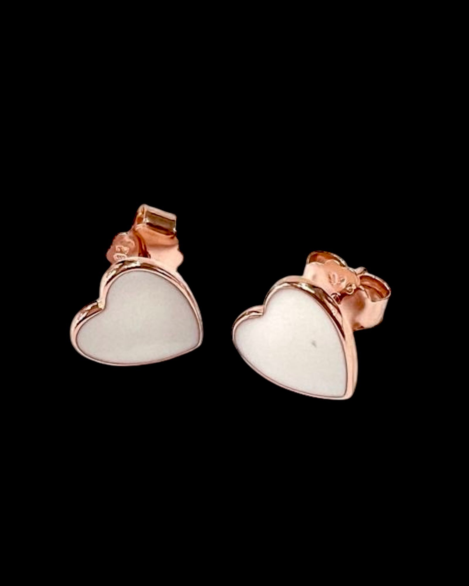 Pink Silver Heart Earrings