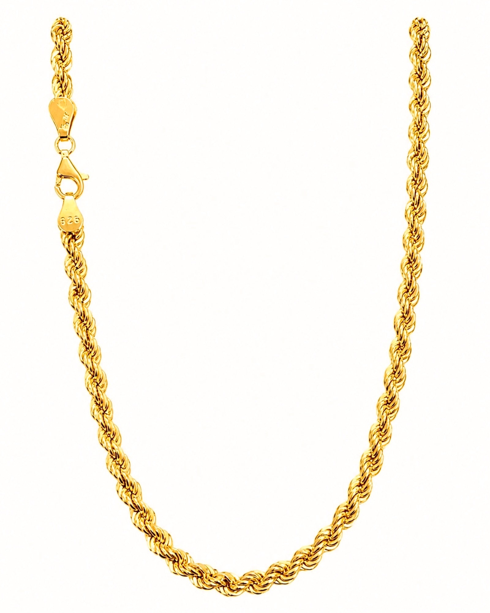 Gold-plated silver rope mesh necklace