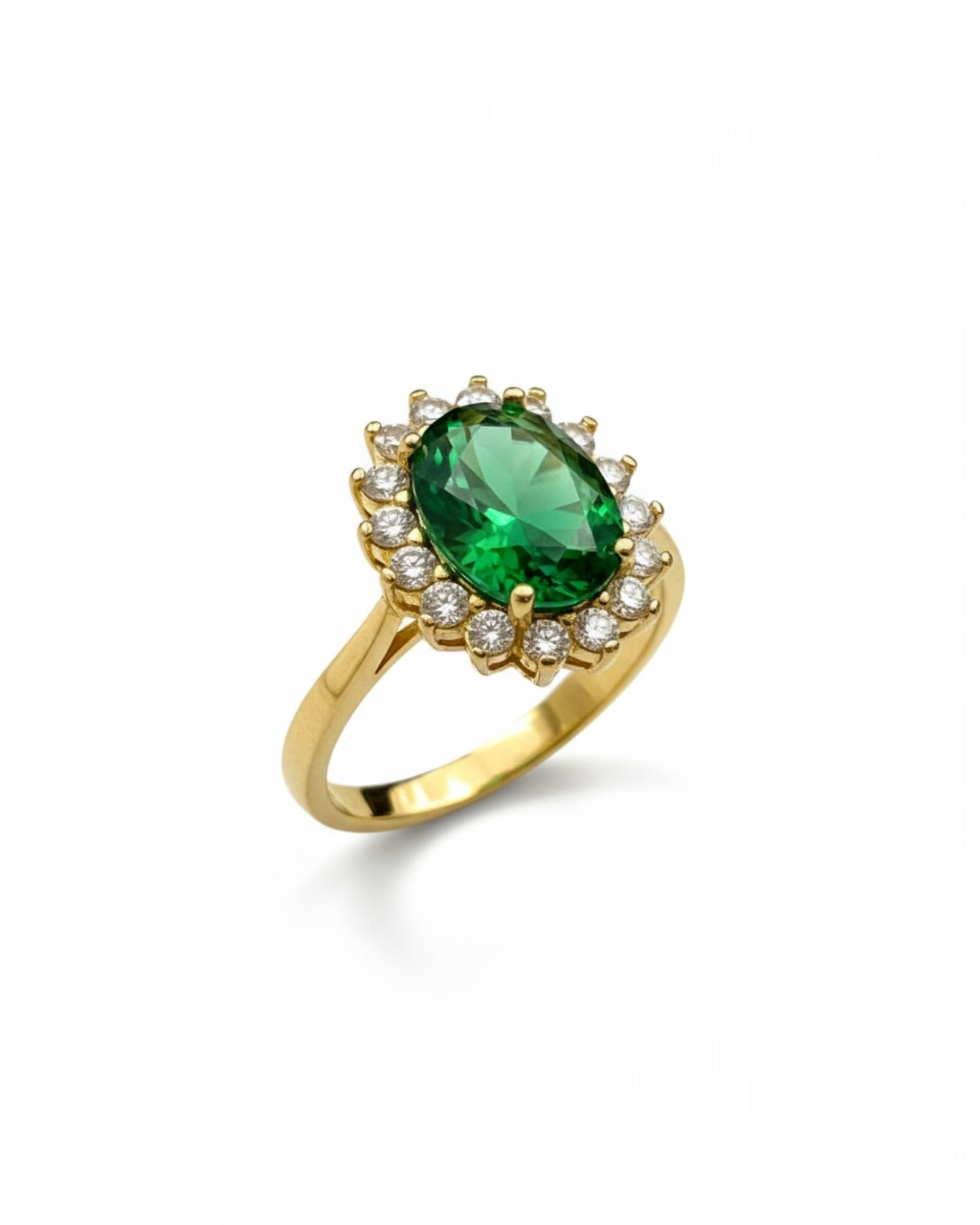 Anel Lady Di Verde Ouro