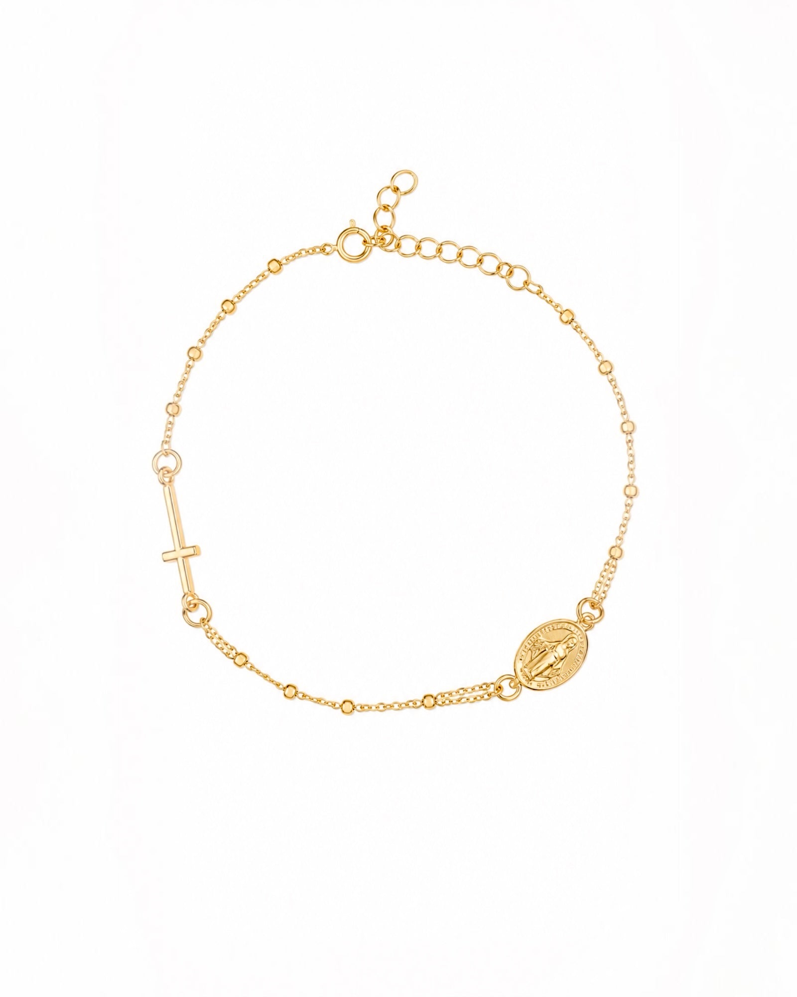 Pulseira Nossa Senhora Milagrosa em Prata Dourada