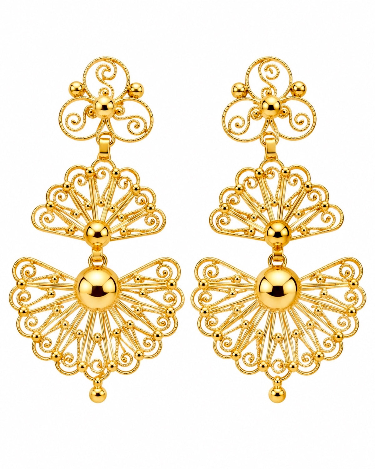 Galician Earrings in Gold-Plated Silver