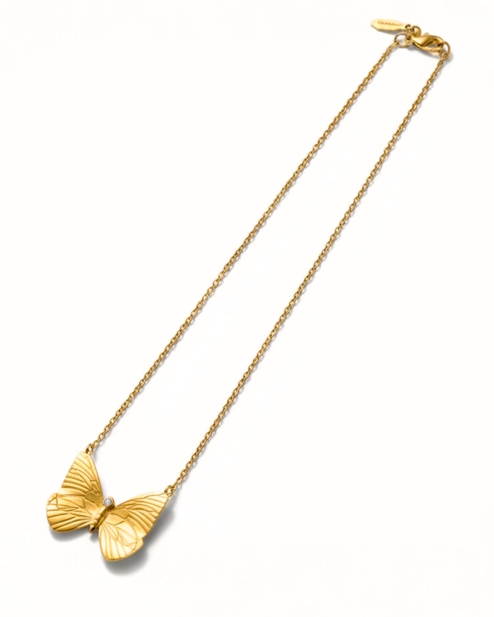 Butterfly Necklace in Gold Plated Silver