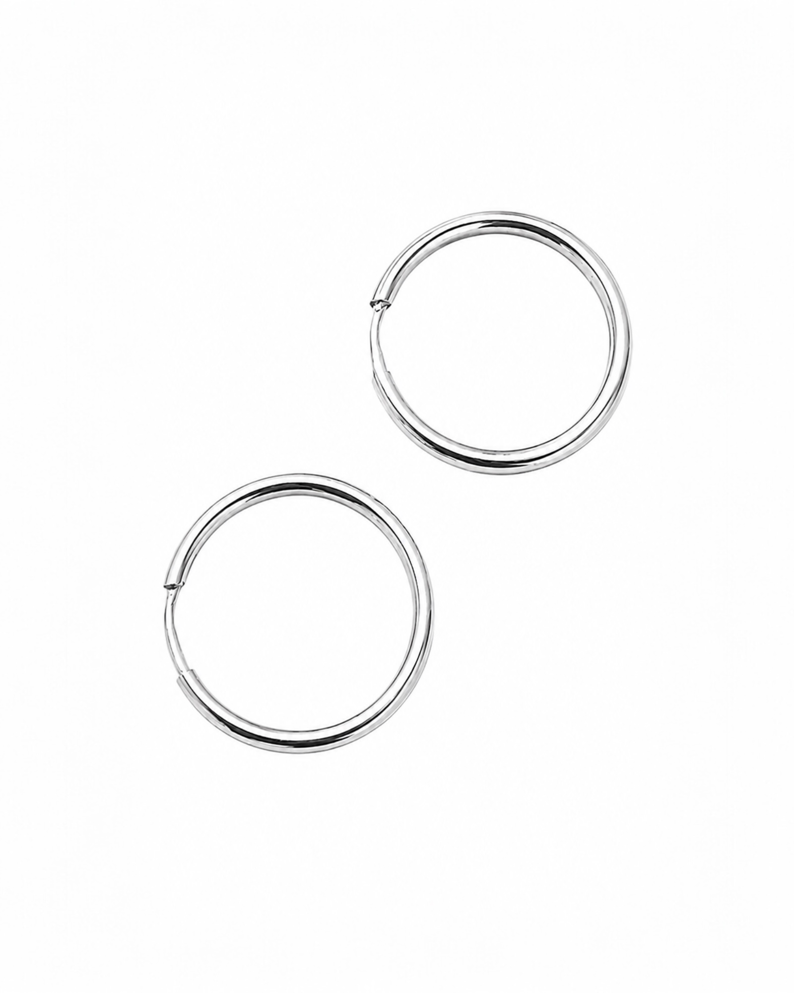 Simple Silver Hoop Earrings