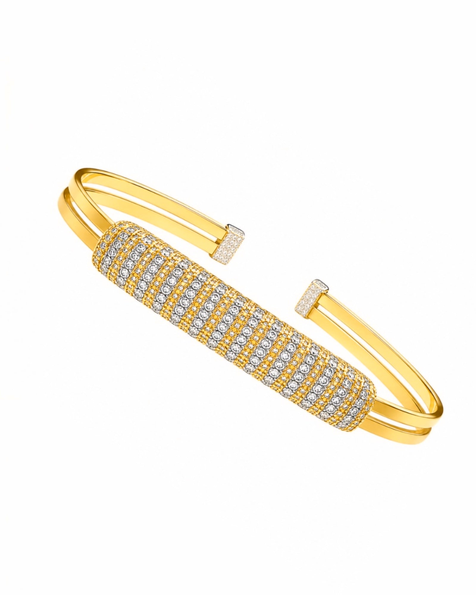 Pulseira / Escrava Brilhos em Prata e Prata Dourada