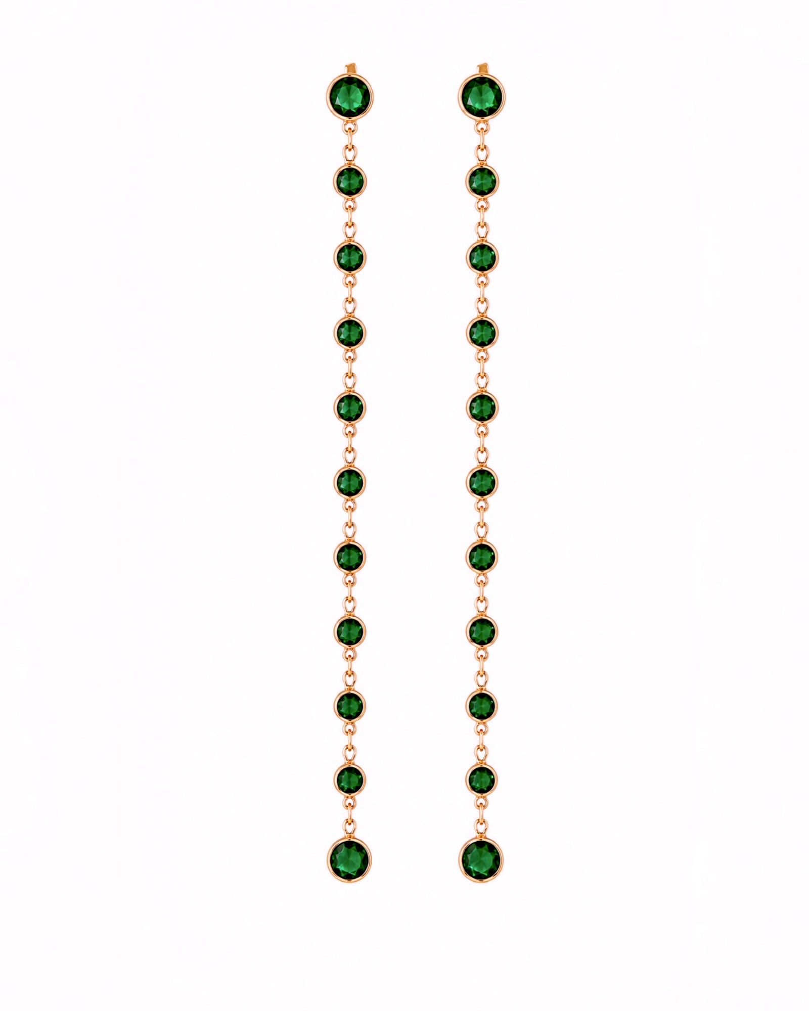 Green Silver Earrings