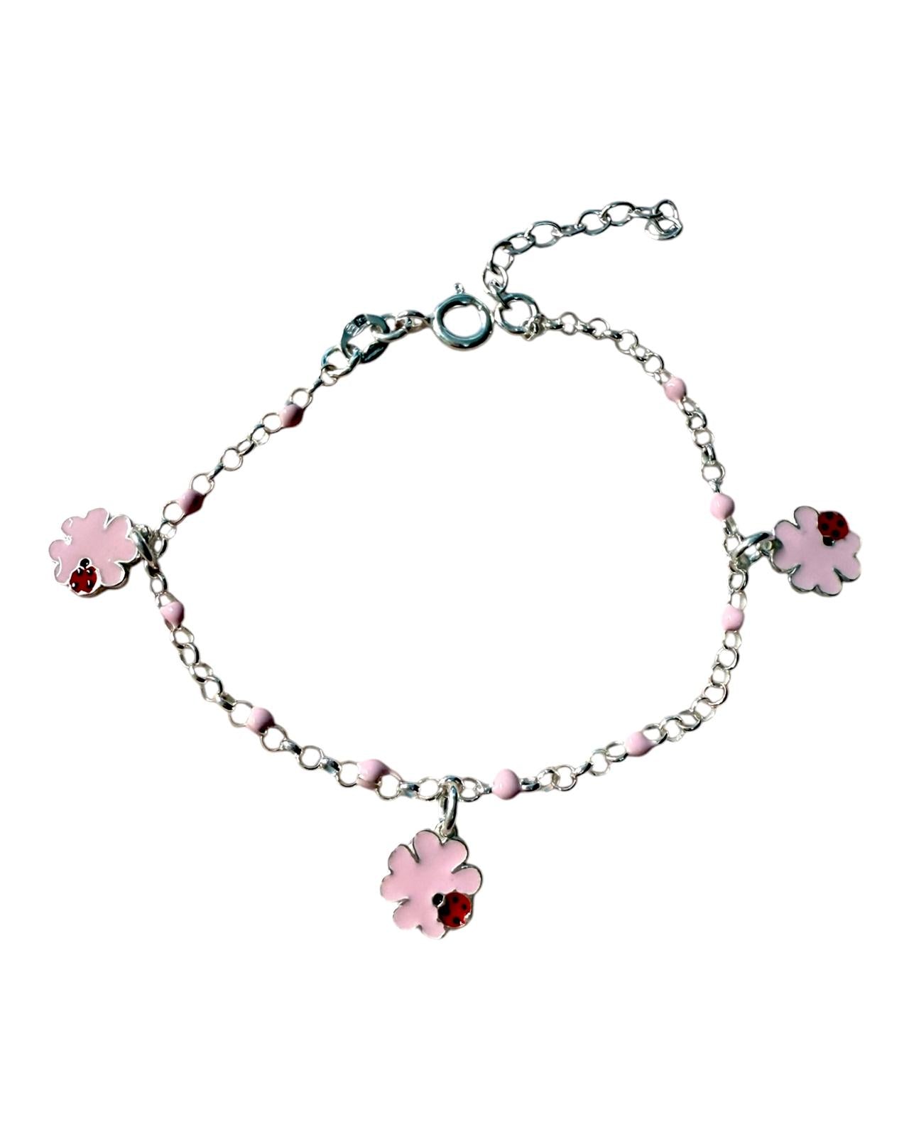 Children's Flower Bracelet in Silver