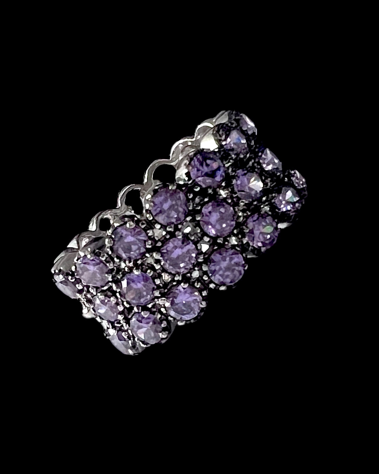 Lilac Sparkles Silver Ring