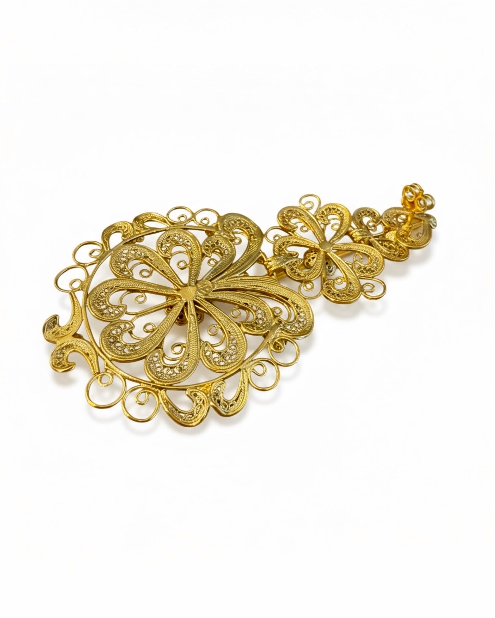 Lea Filigree Earrings in Gold-Plated Silver
