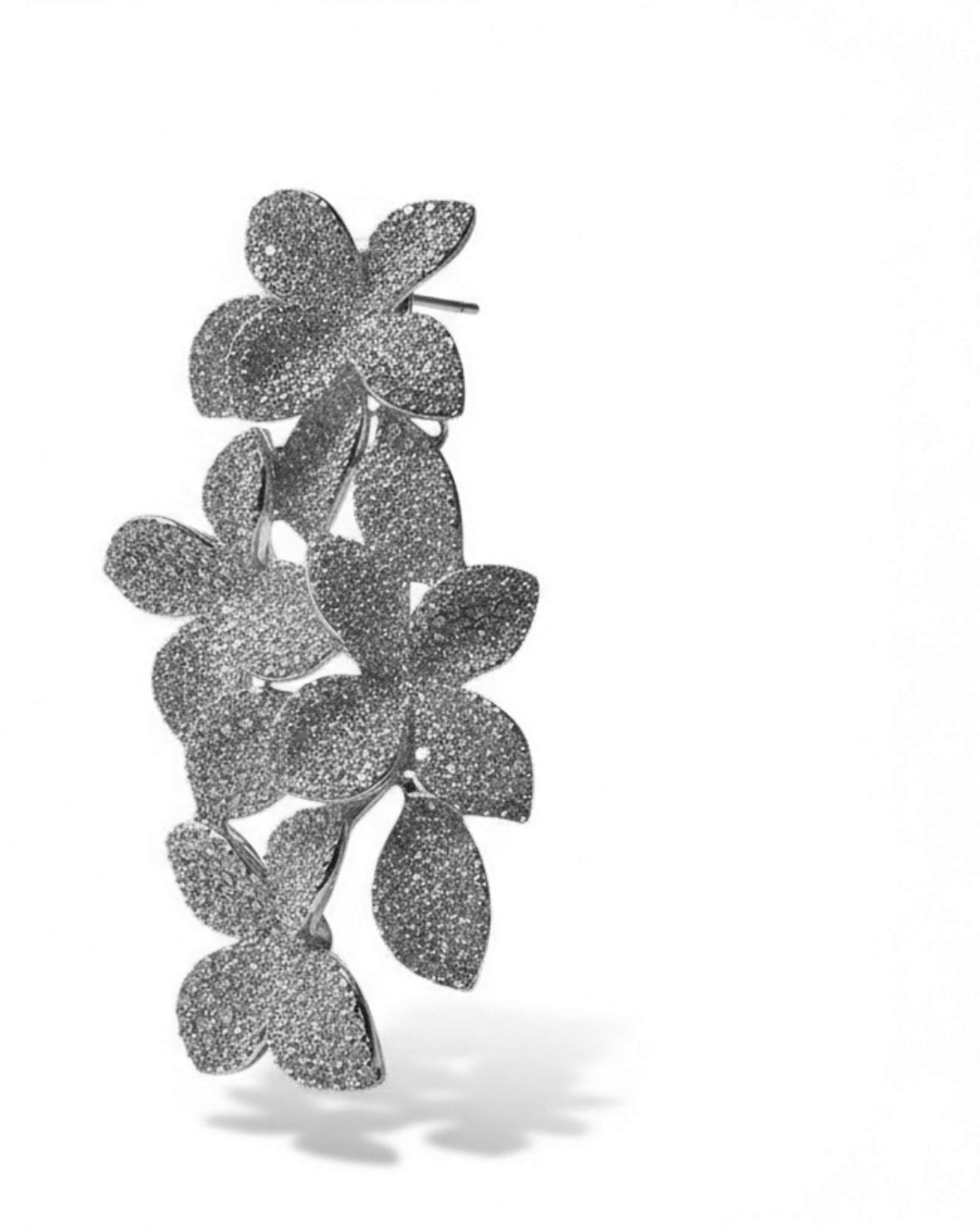 Silver Petal Earrings