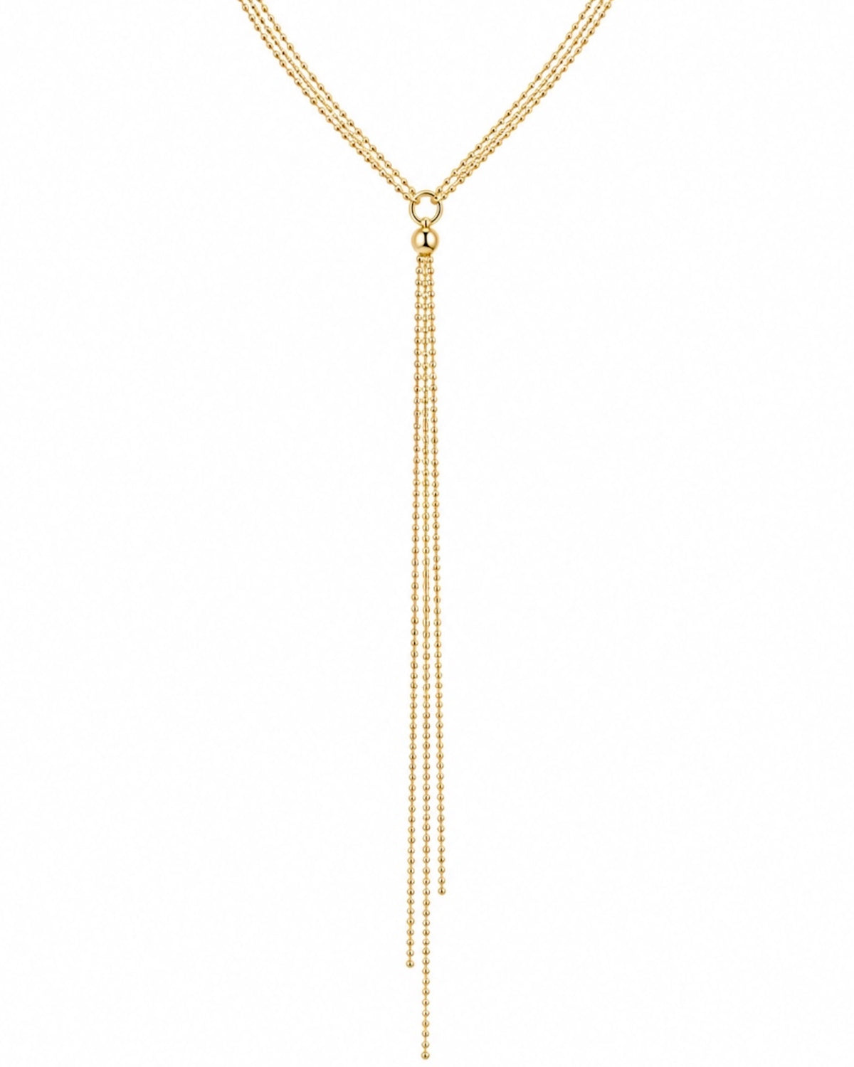 Long Necklace with Front-Facing Chain in Gold-Plated Silver - Customizable