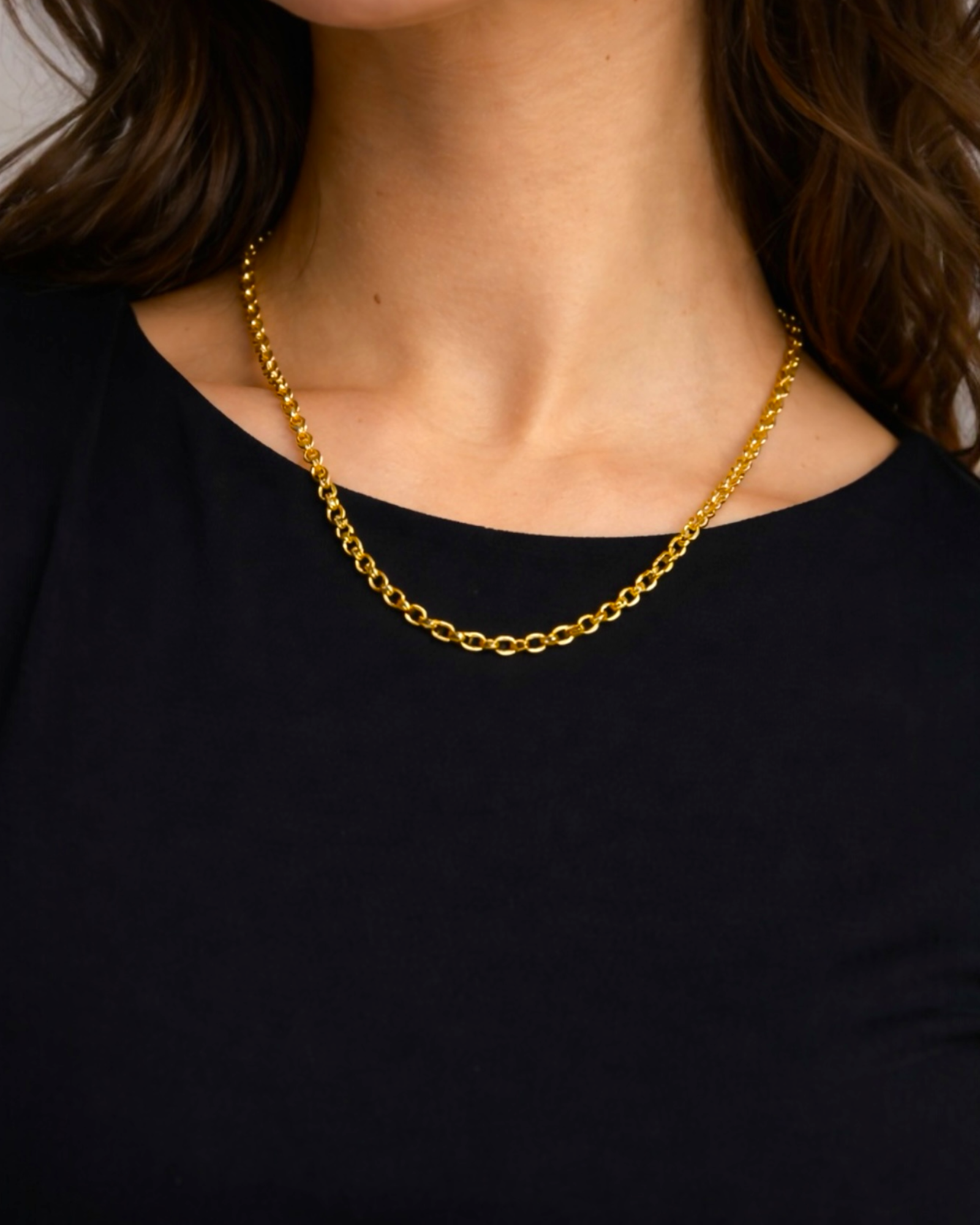 Colar Corrente em Prata Dourada - 45cm