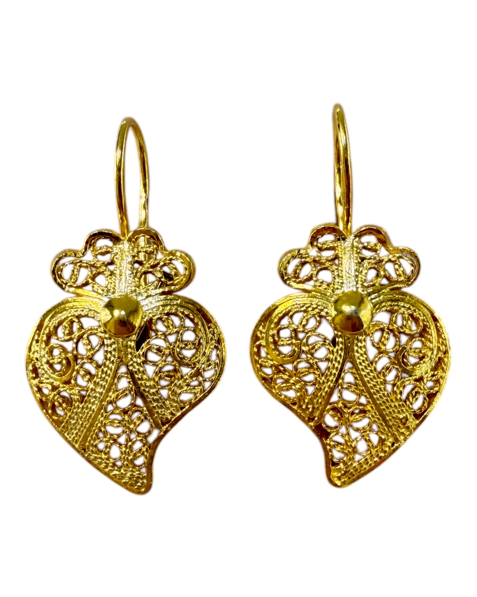 Viana Heart Earrings in Gold Plated Silver