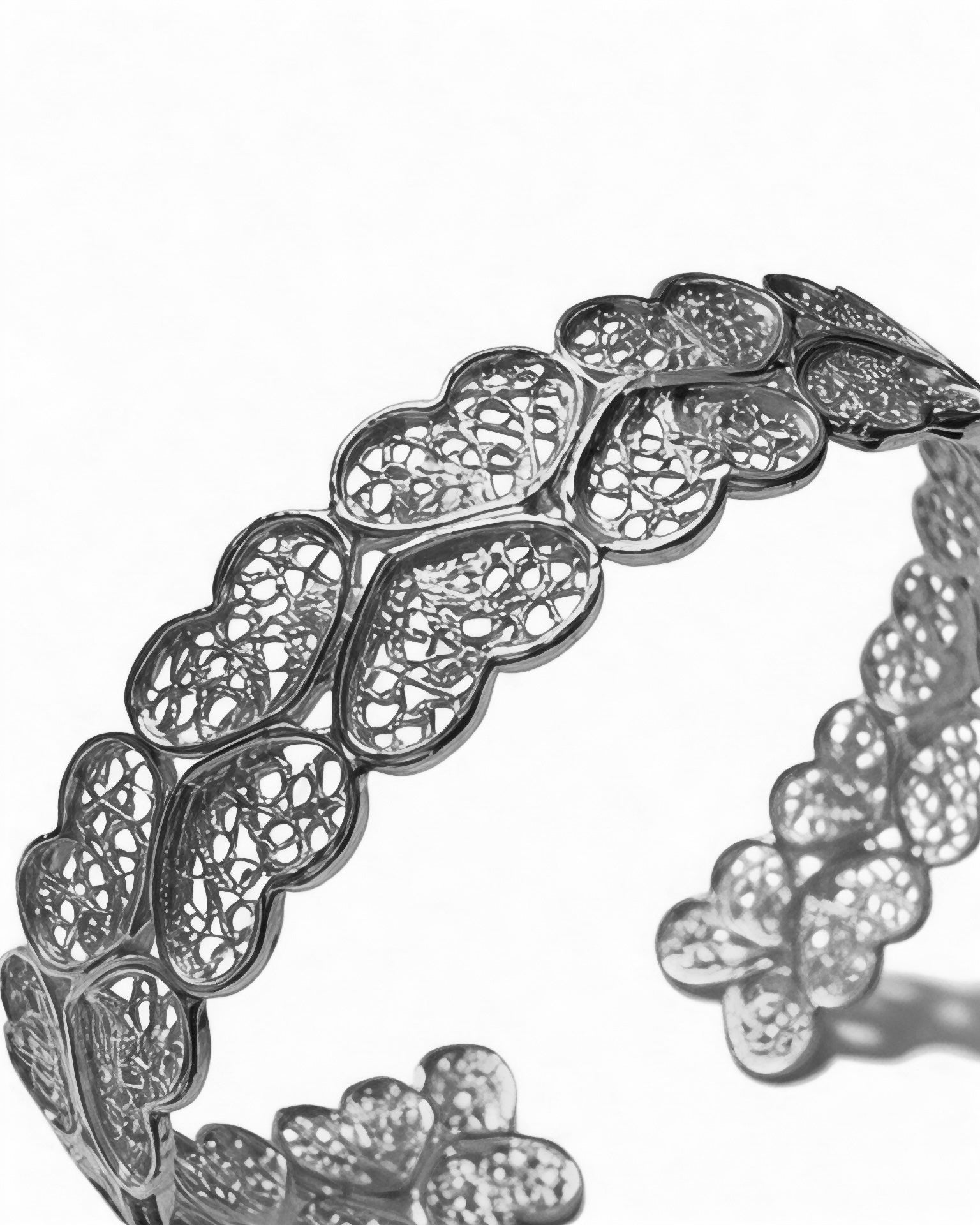 Filigree Flower Bracelet in Gold-Plated Silver