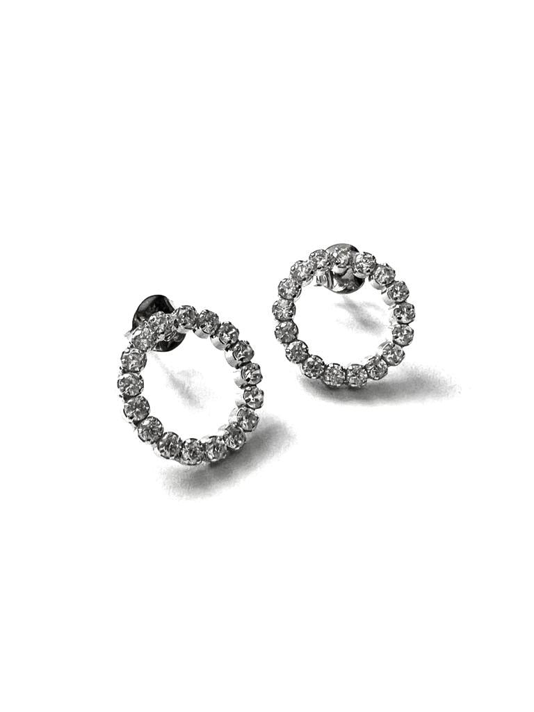 Silver circle earrings