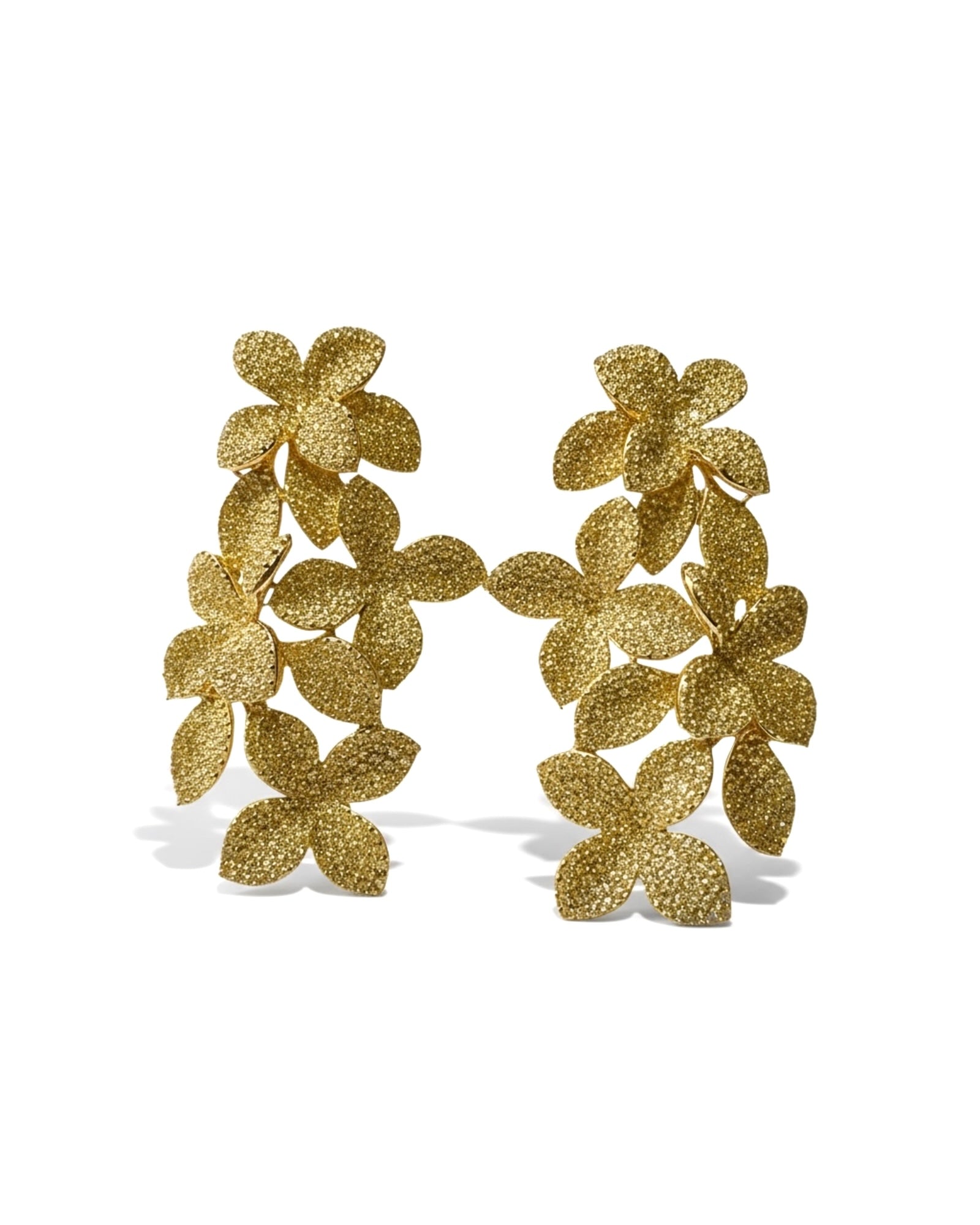 Gold-plated silver petal earrings