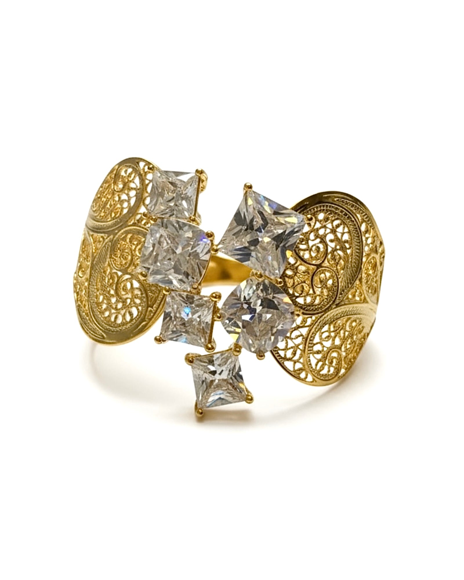 Pulseira Escrava em Filigrana de Viana e Prata Dourada