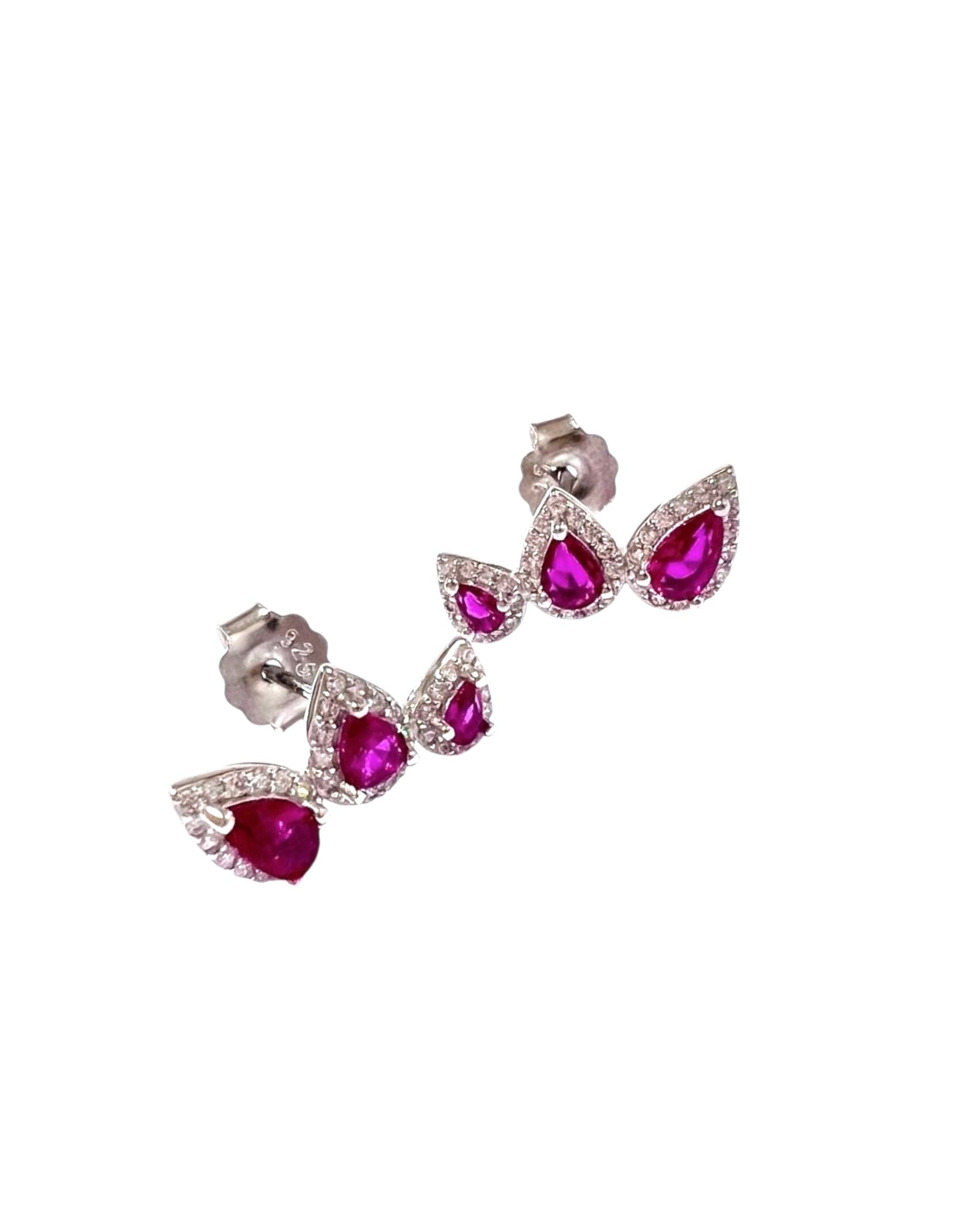 Pink Silver Earrings