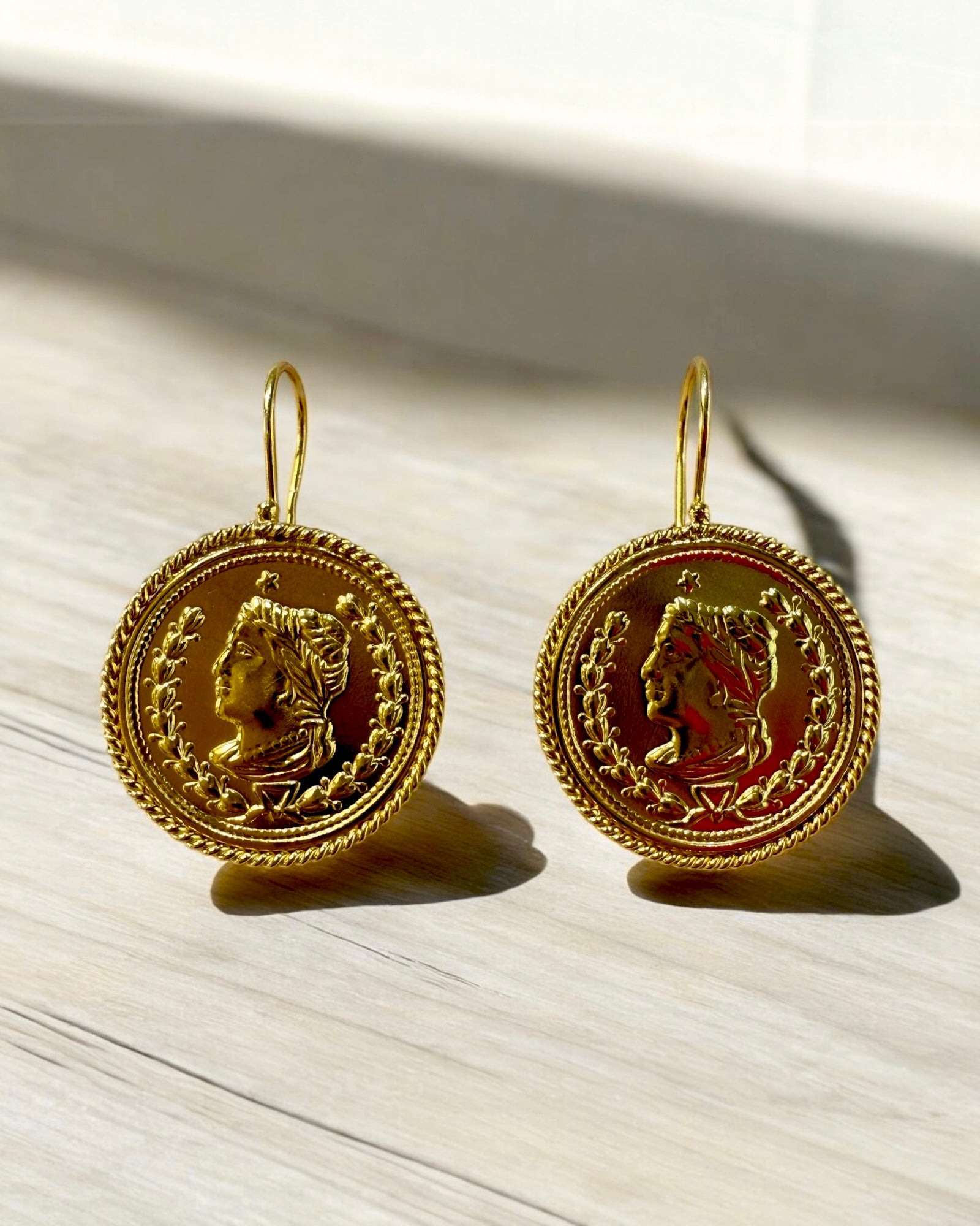 Libra Image Earrings in Gold Plated Silver