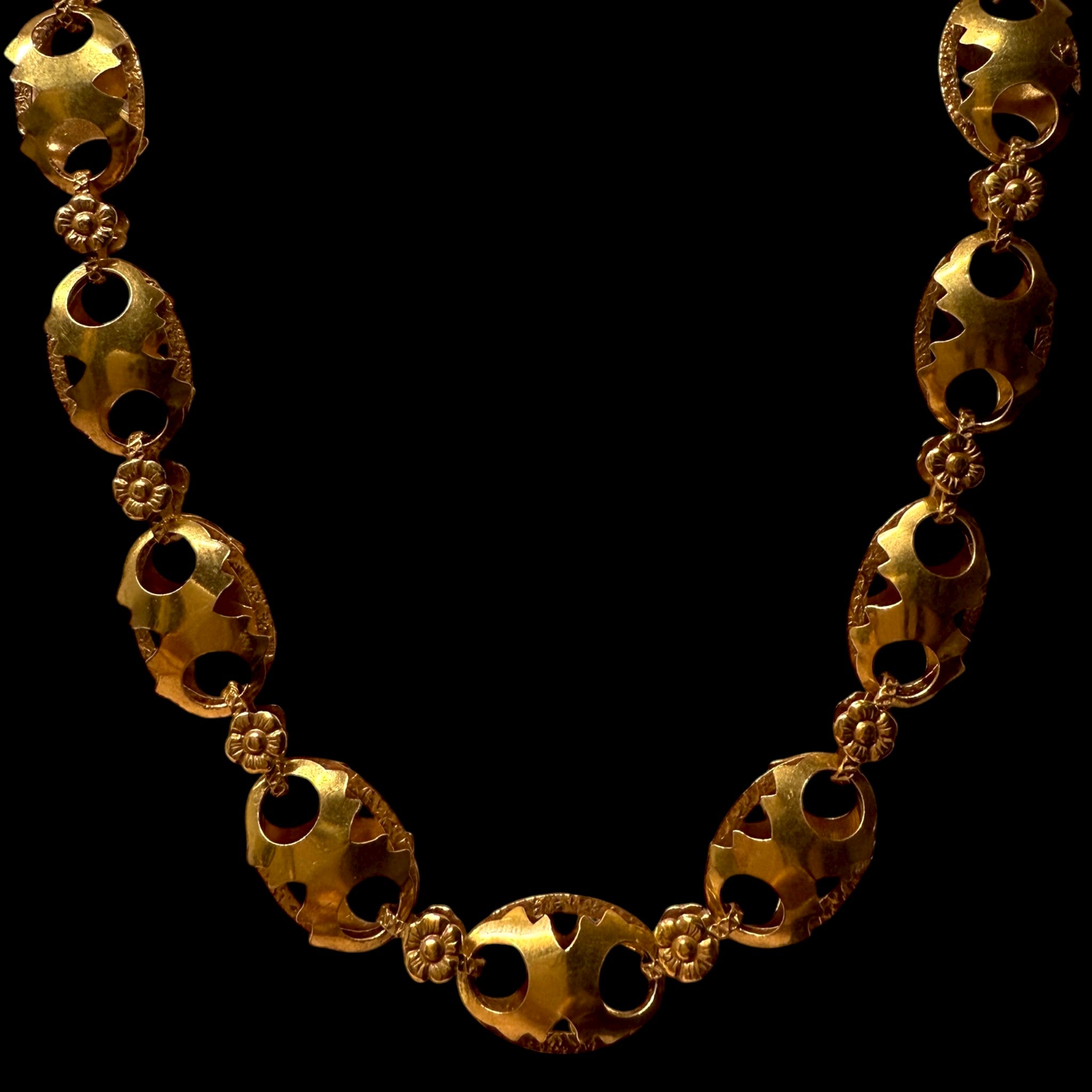 Filigree Chain Necklace in Gold Plated Silver