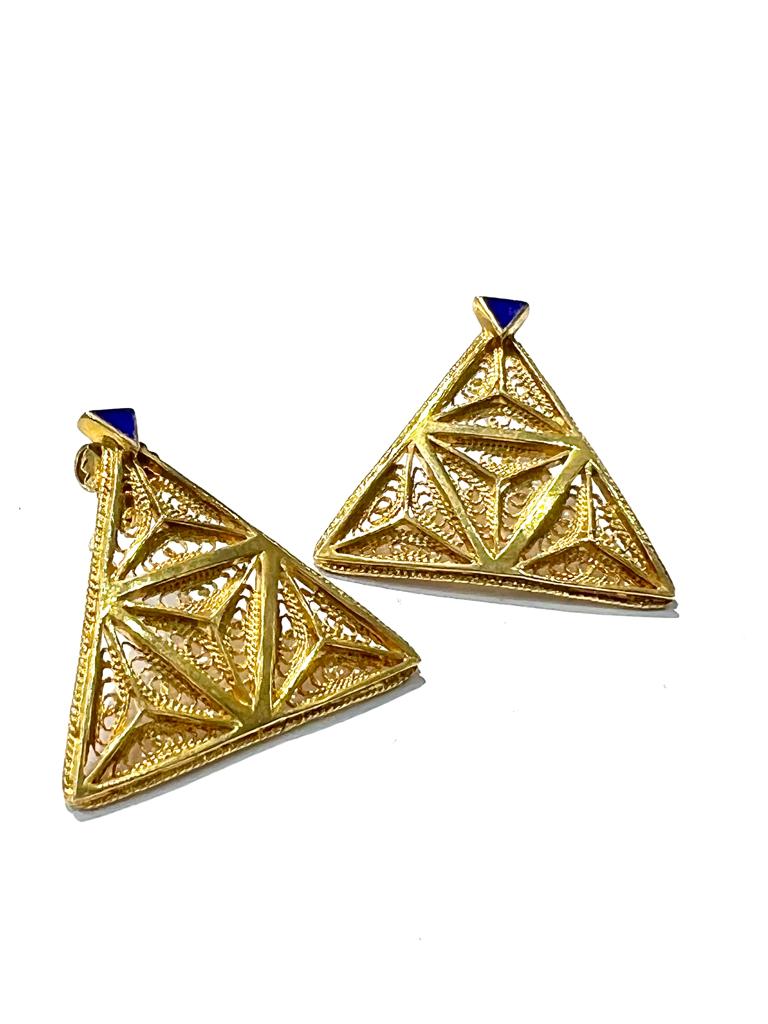Filigree Earrings in Gold Plated Silver