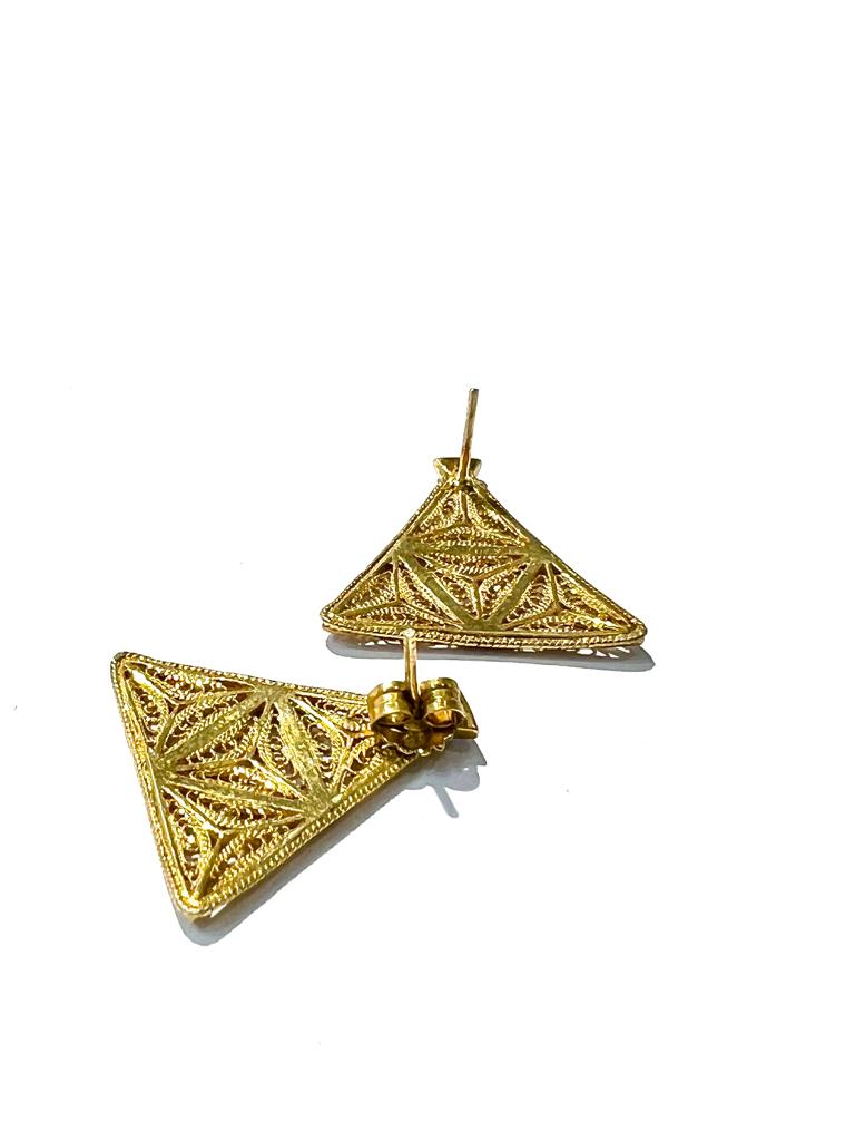 Filigree Earrings in Gold Plated Silver