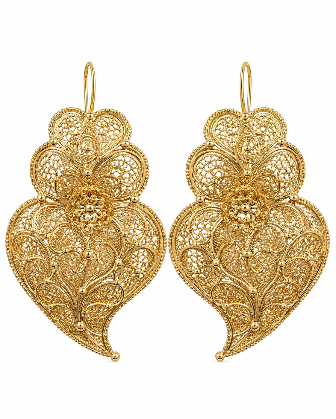 Viana Heart Earrings in Gold-Plated Silver