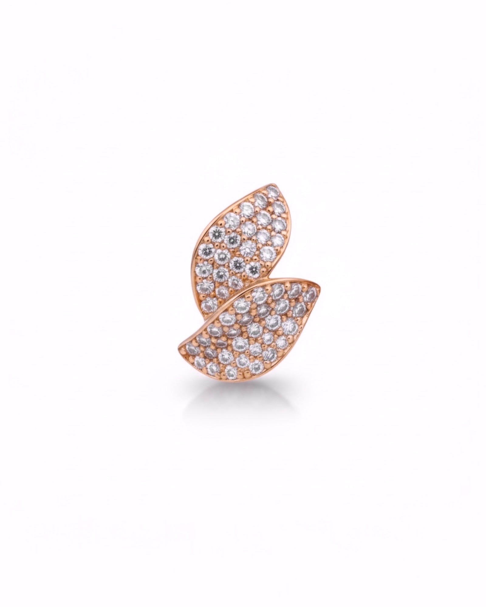 Brincos 2 Pétalas Mini em Prata Rosa