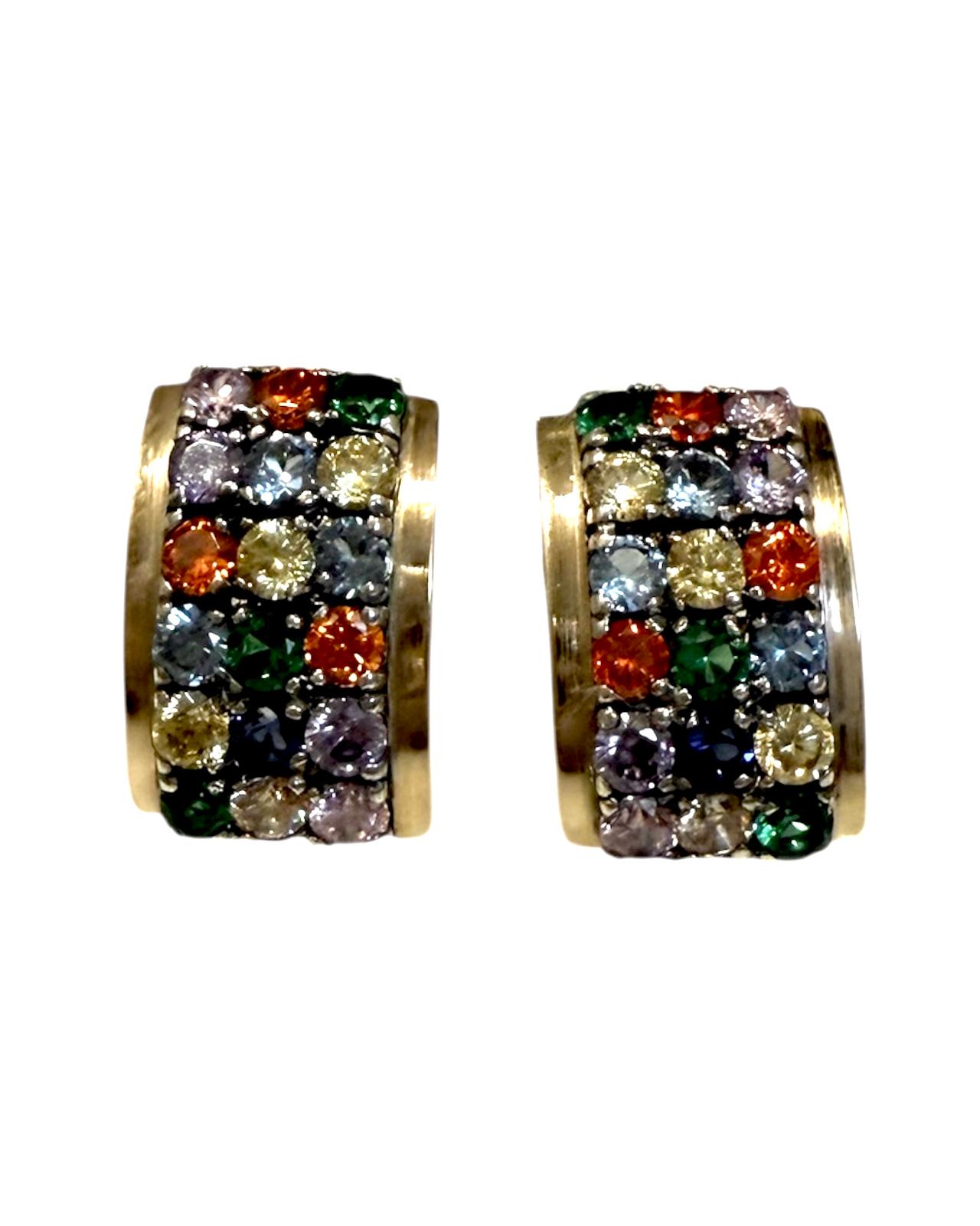 Colorful Sparkling Earrings in Silver and Gold