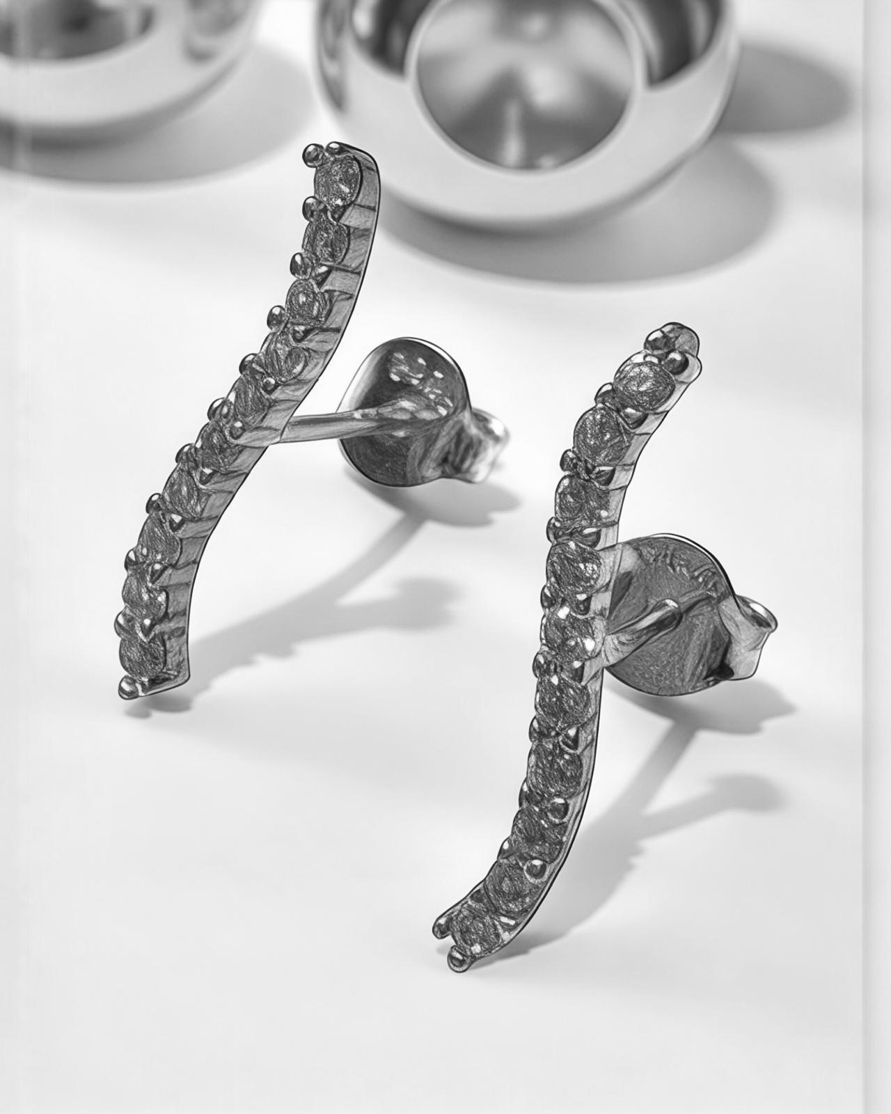 Curve of Light Earrings in Silver