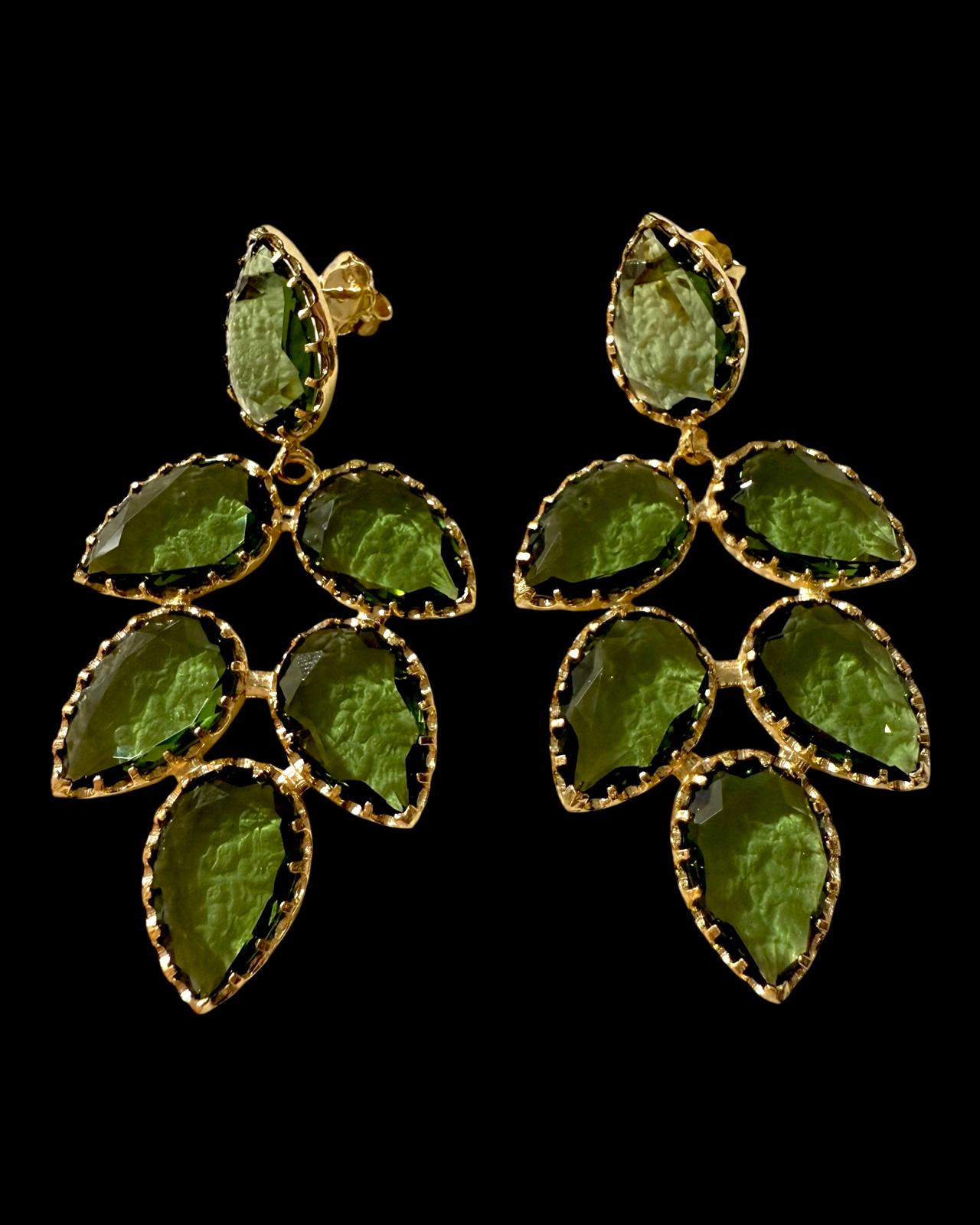 Gold Plated Silver Drop Earrings