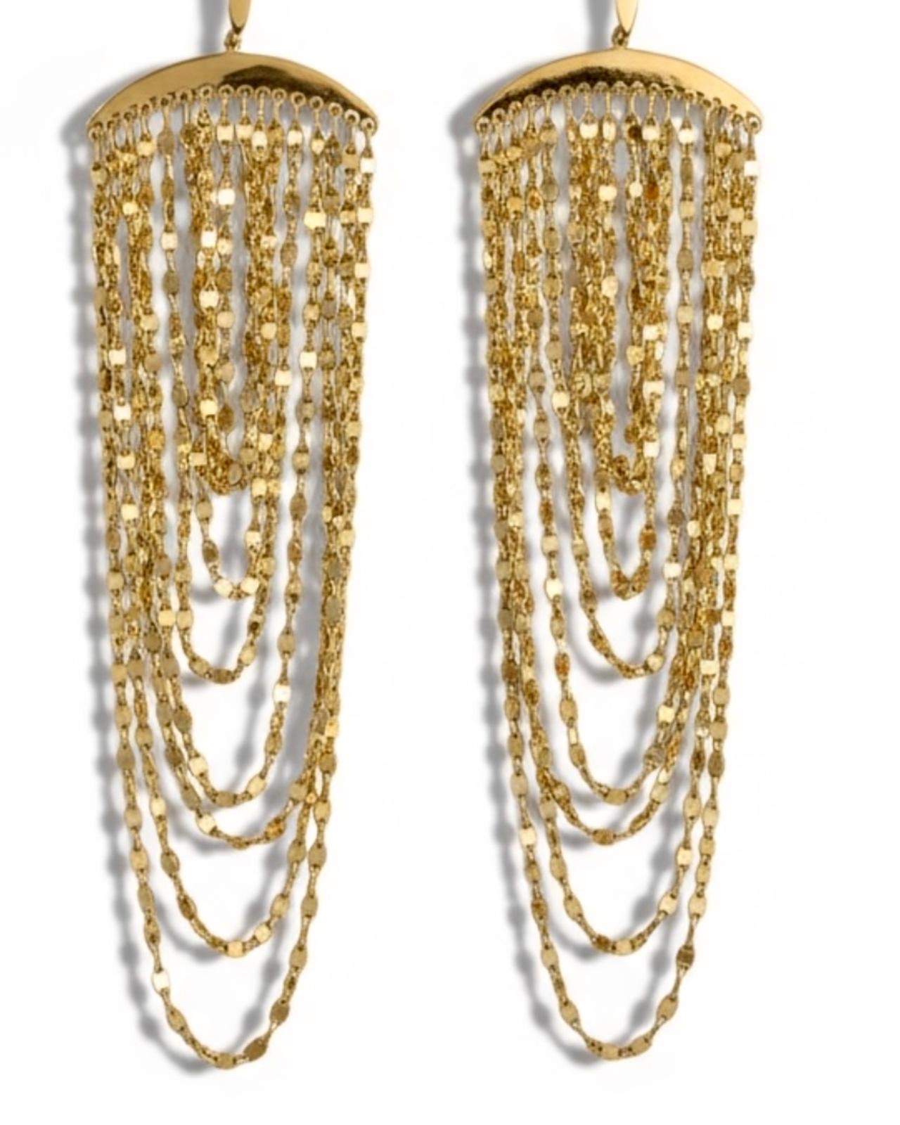 Cascade Earrings with Sparkle in Gold-Plated Silver