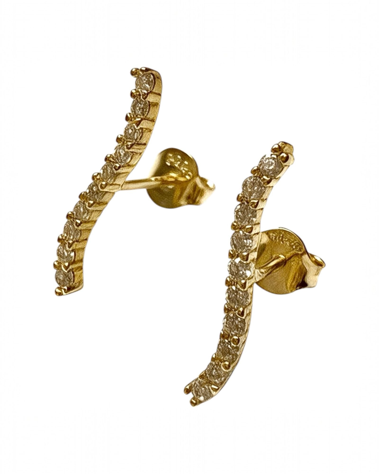 Curve of Light Earrings in Gold-Plated Silver