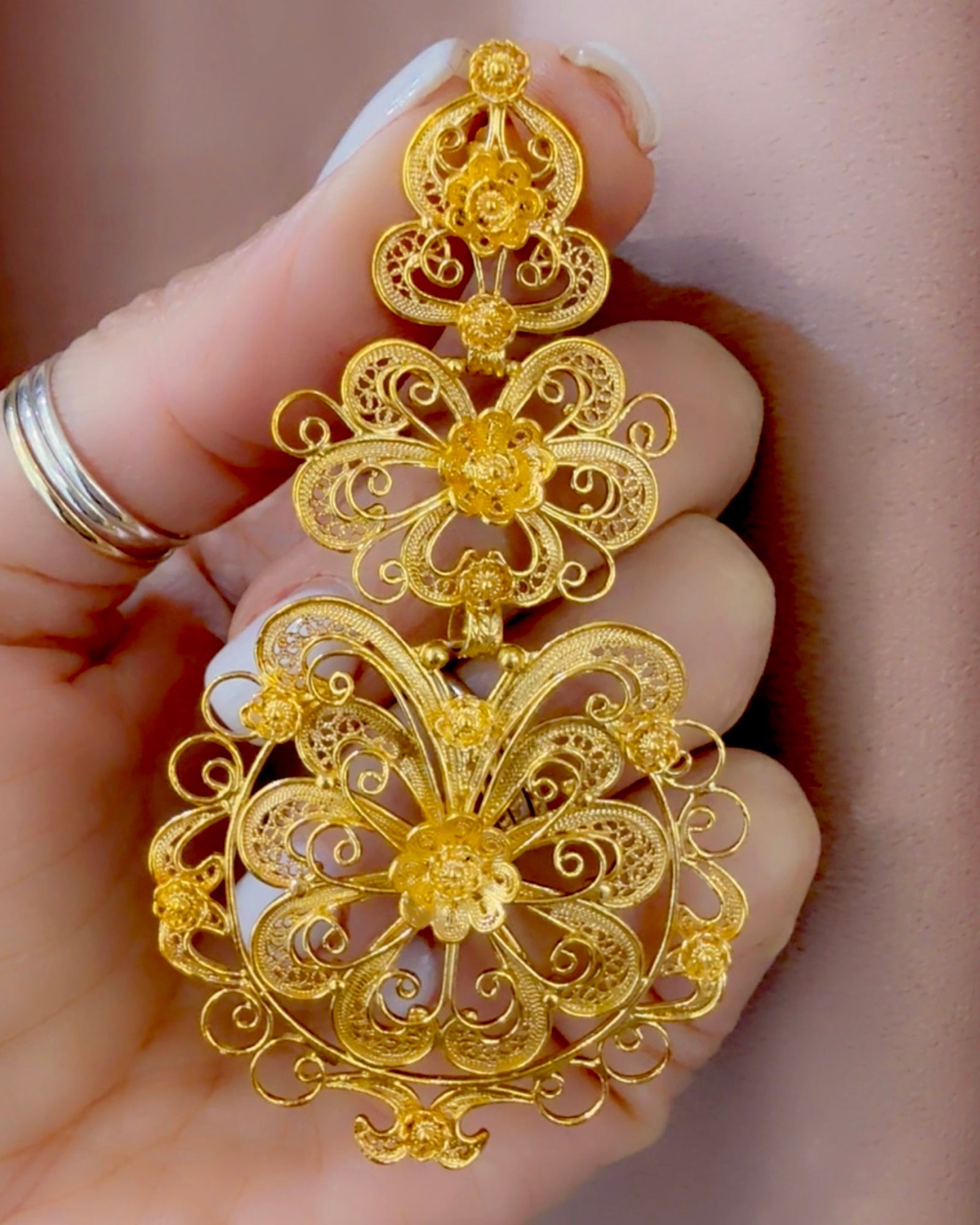 Regional Earrings in Gold Plated Silver