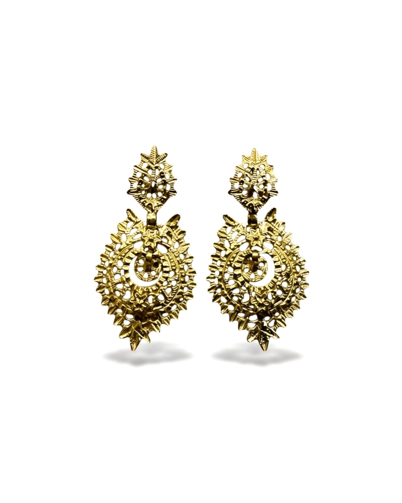 Brincos à Rainha em Prata Dourada (com espeque) Nº 3