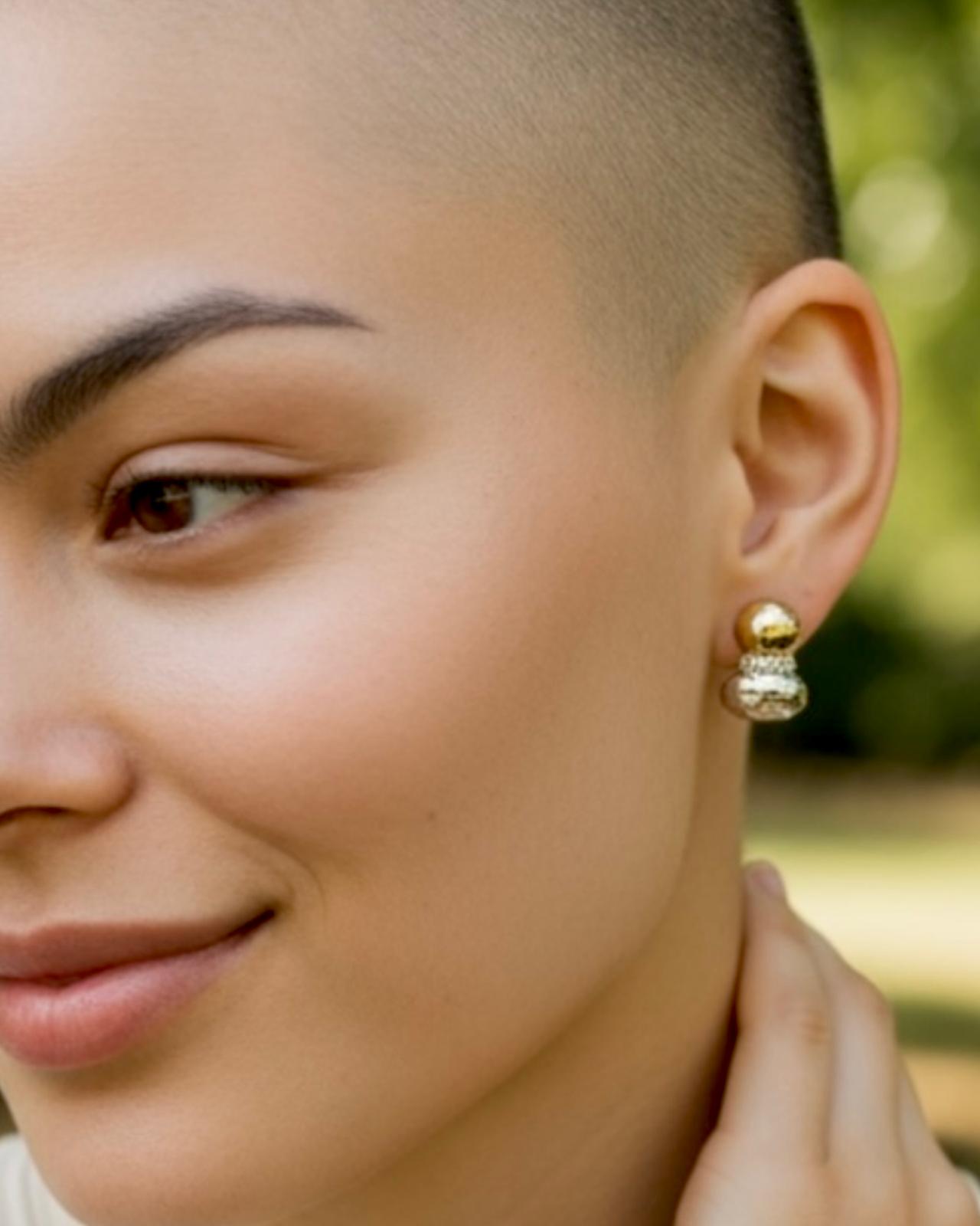 Brincos em Prata e Ouro com Texturas