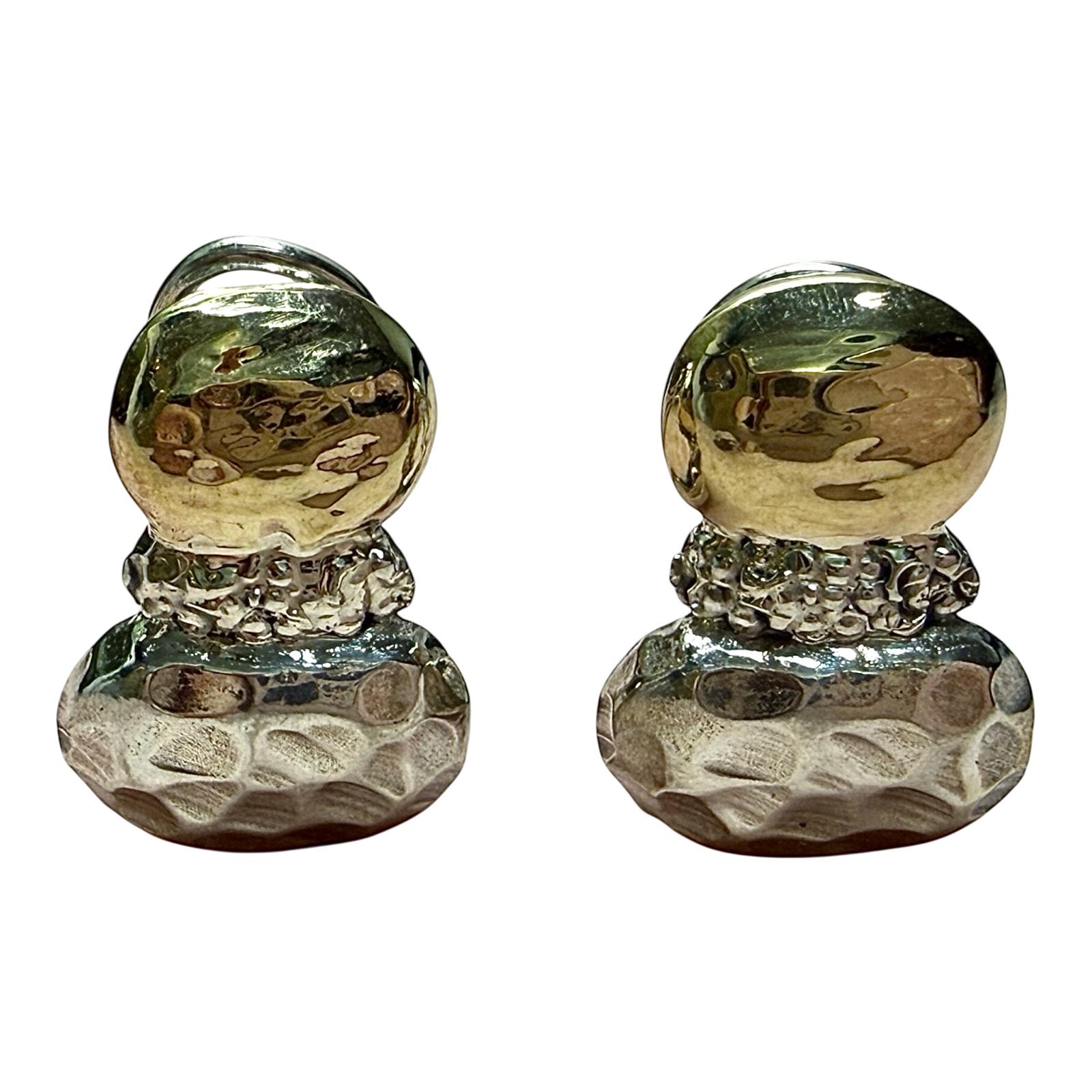 Earrings in Silver and Gold with Textures