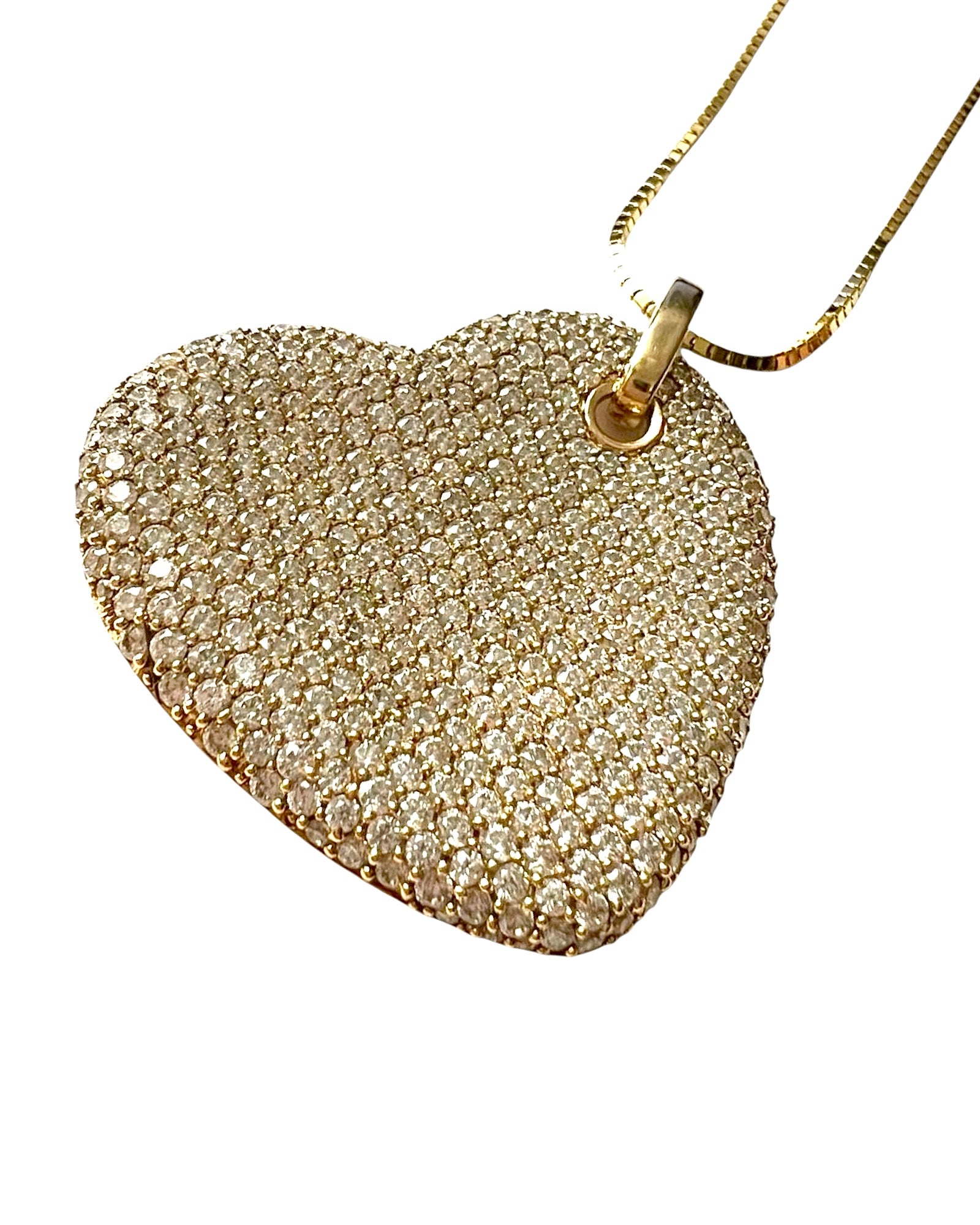 Colar Coração em Prata Dourada