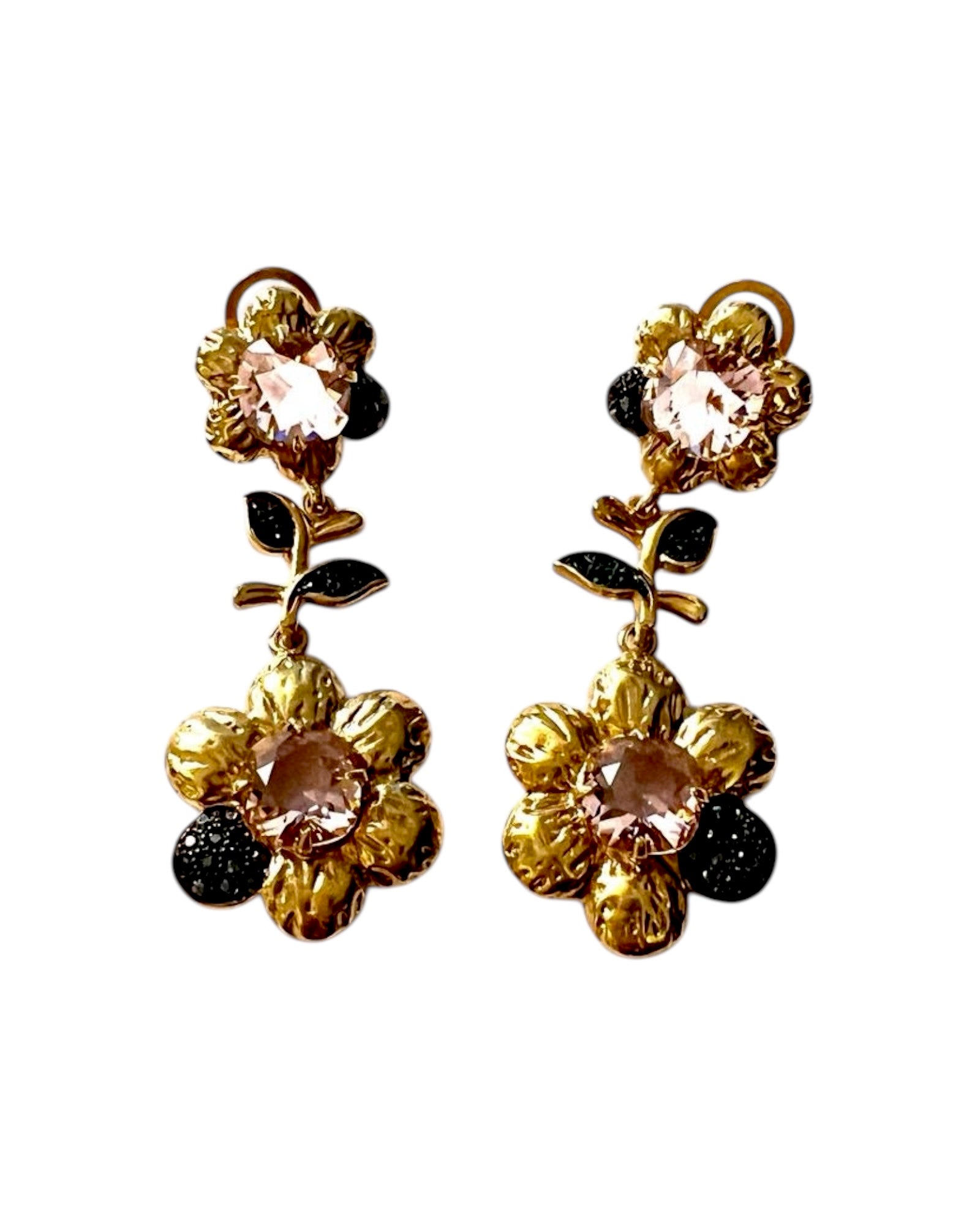 Gold Plated Silver Flower Earrings