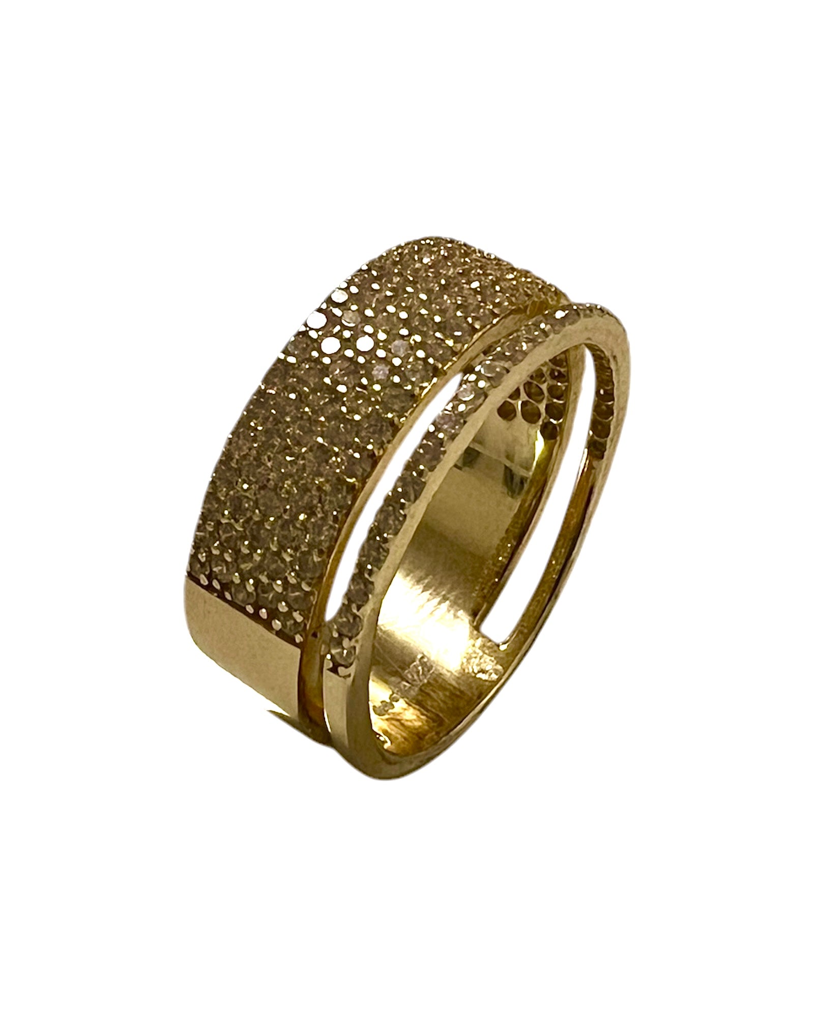 Gold Plated Silver Ring with Sparkles