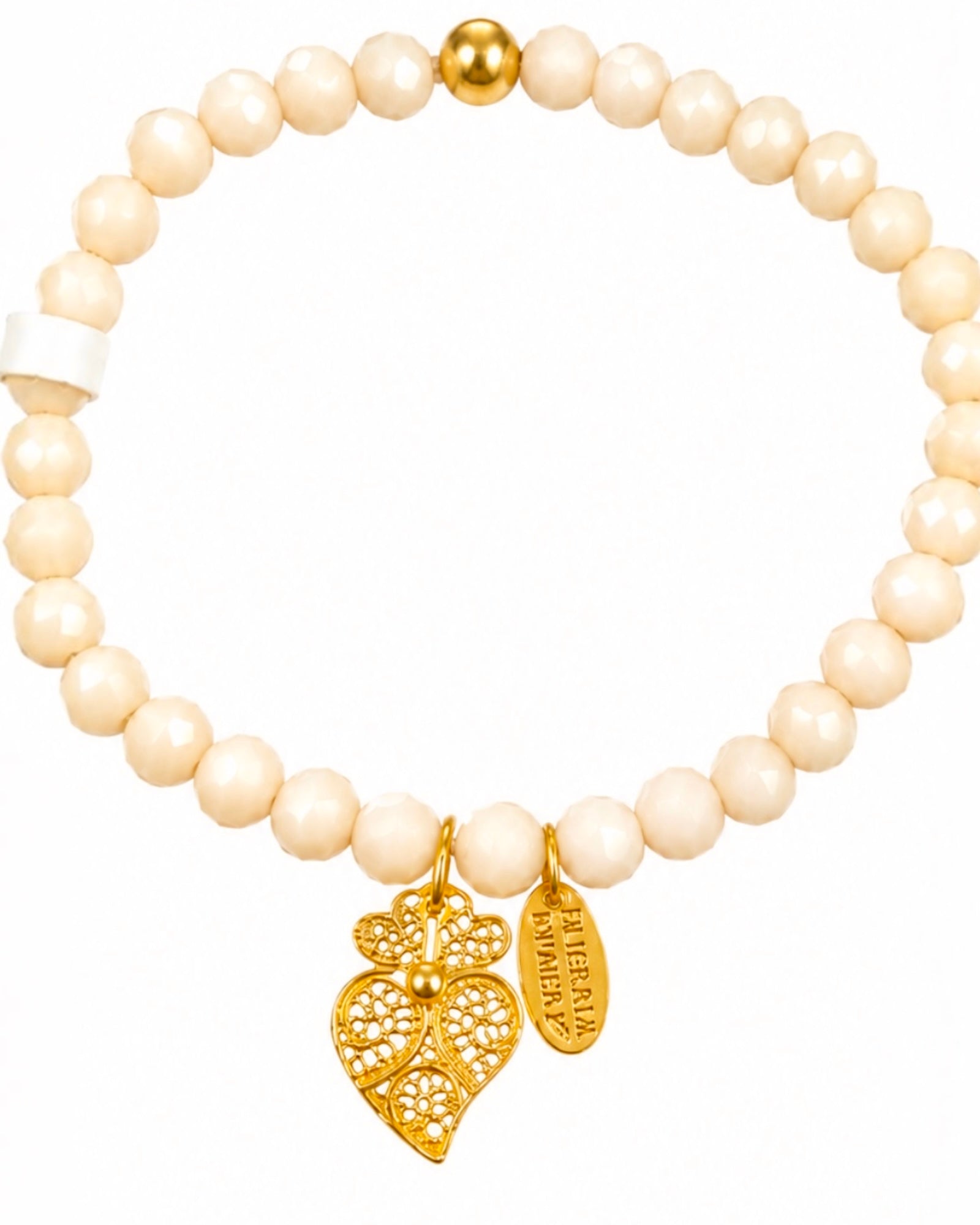 Viana Heart Bracelet with Aqua Green Stones in Gold-Plated Silver