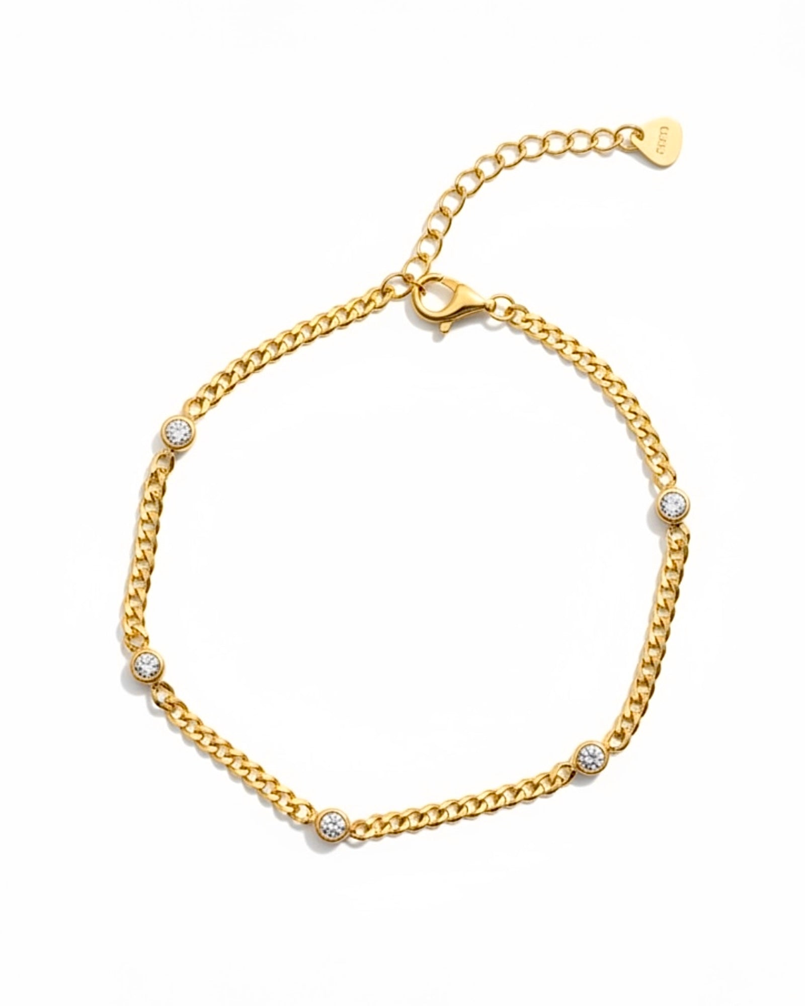 Pulseira Brilhos em Prata Dourada