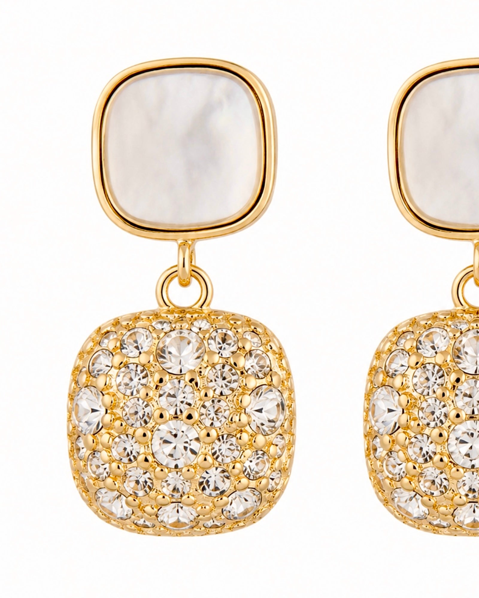 Gold-plated silver flower earrings