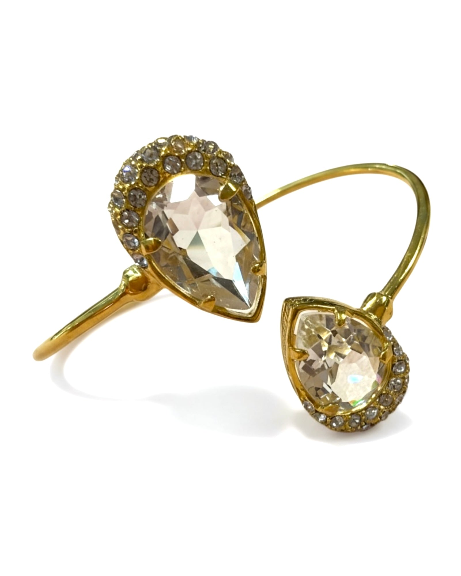 Milky White Drop Bracelet in Gold-Plated Silver