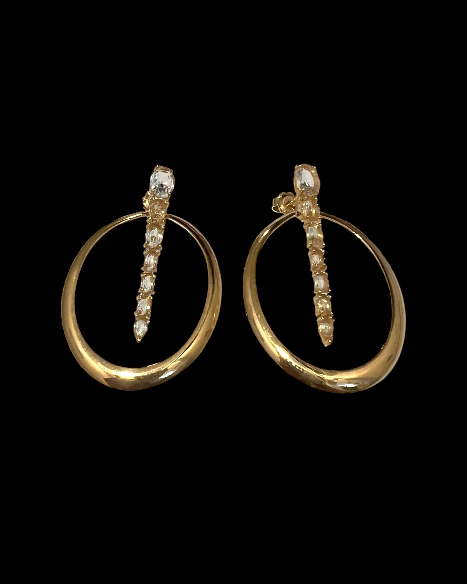 Gold-plated silver party earrings