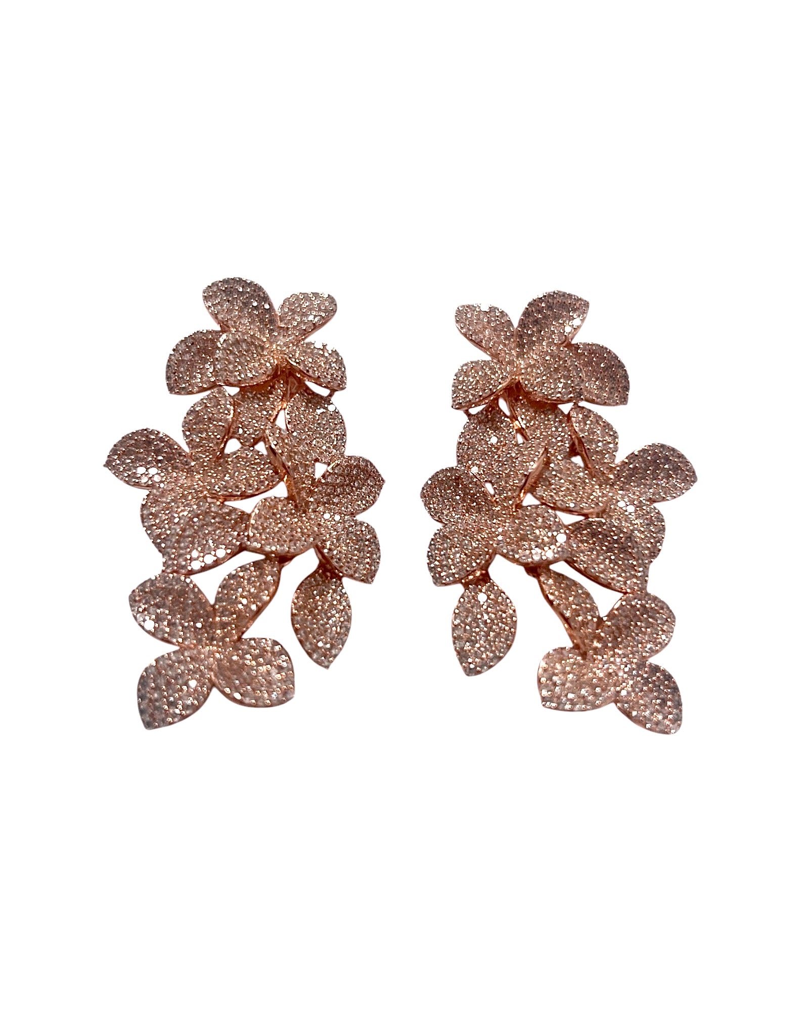 Rose Silver Petal Earrings