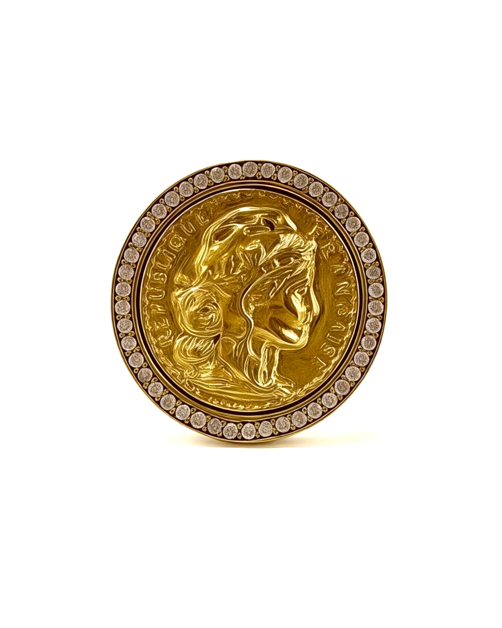 Gold-plated silver coin ring