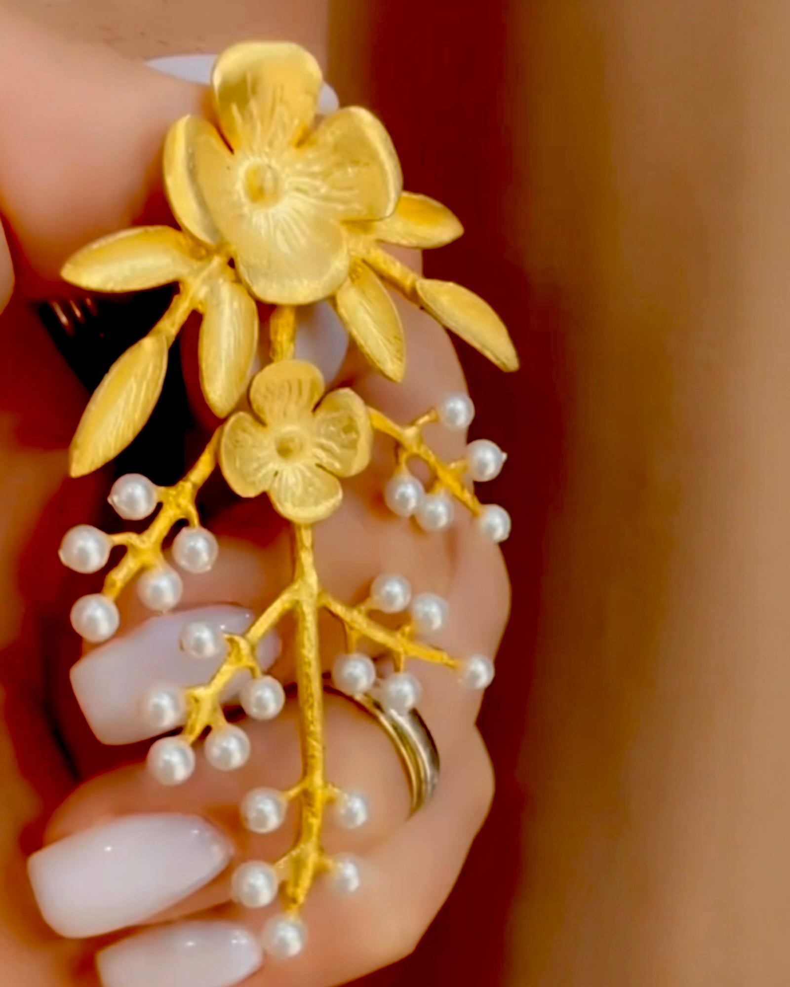 Gold Plated Silver Flower Earrings