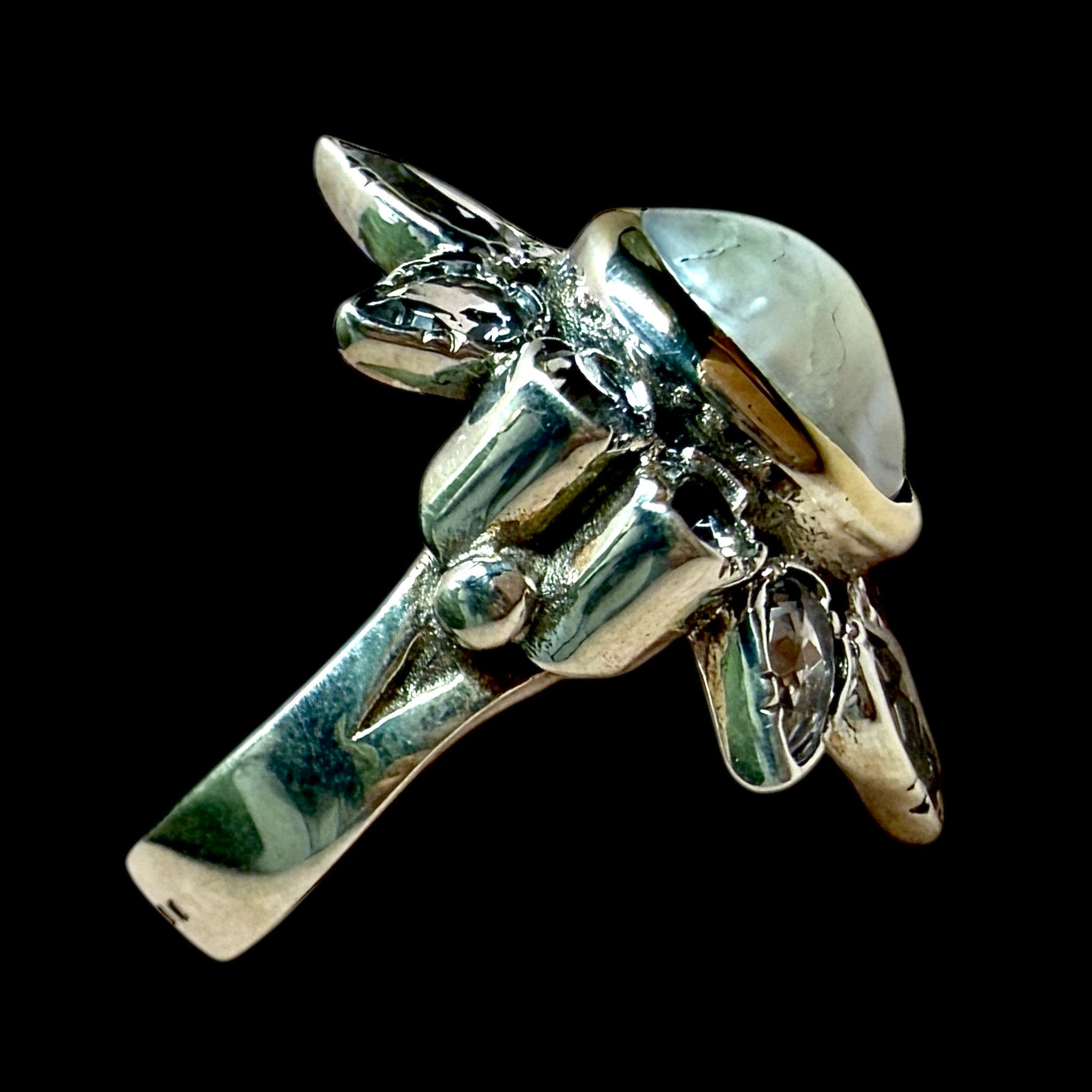 Anel Pérola em Prata e Ouro