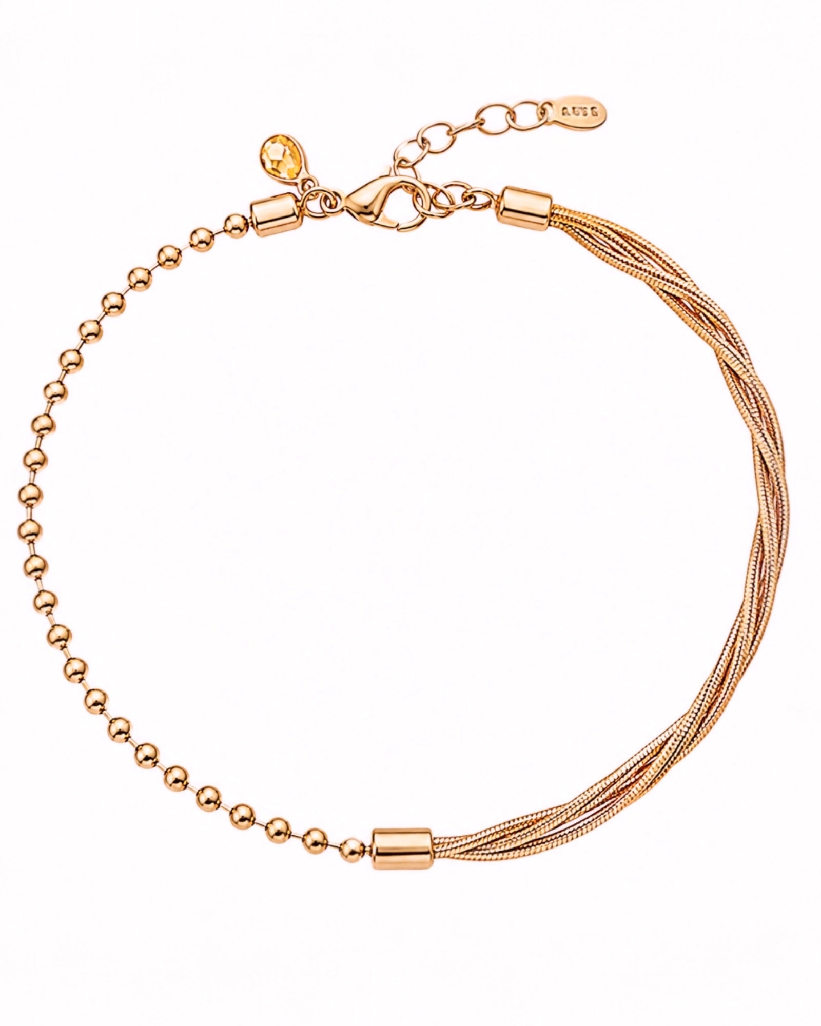 Double-Link Bracelet in Rose Silver